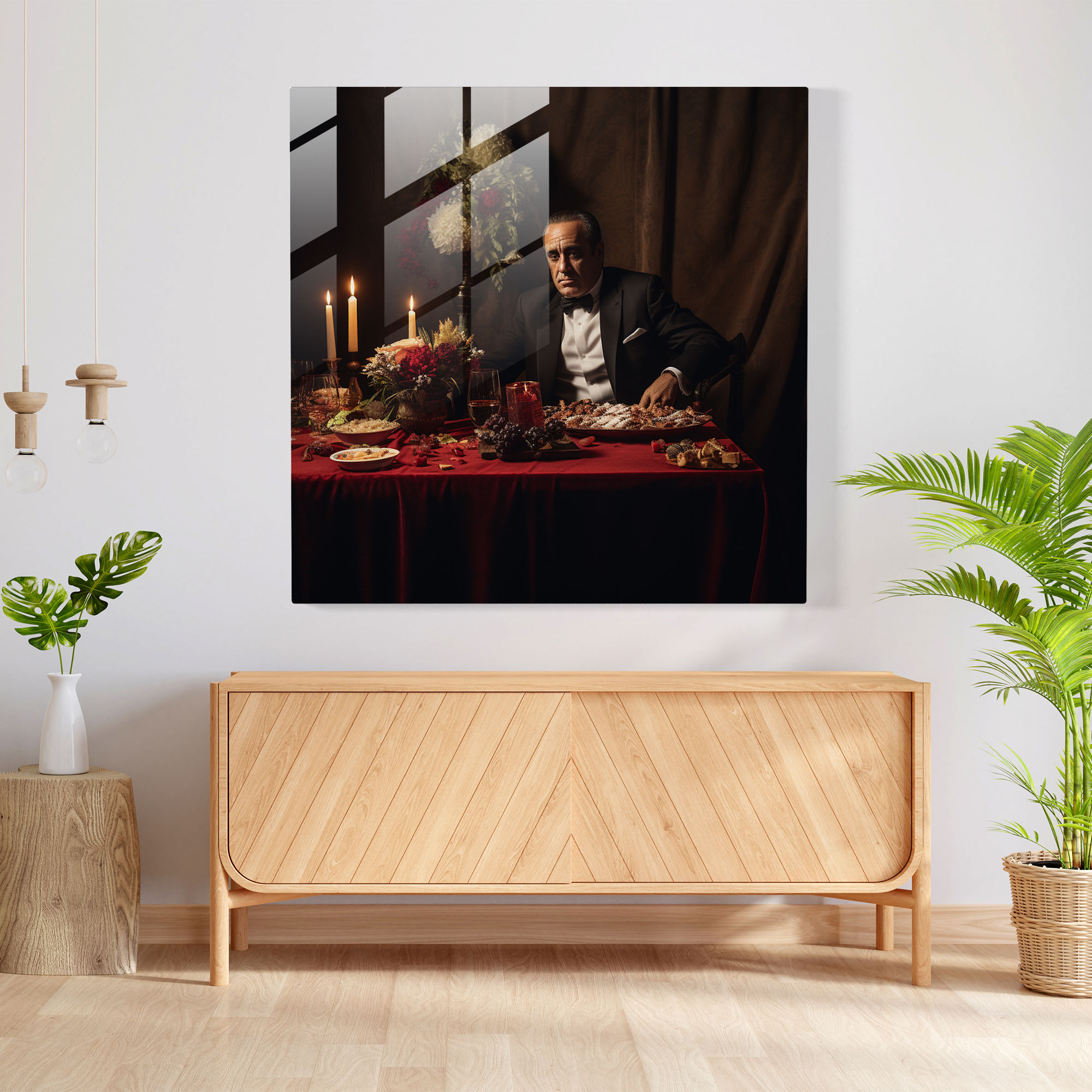 Godfather Glass Print - Godfather, Wall Decoration, Glass Print, Props