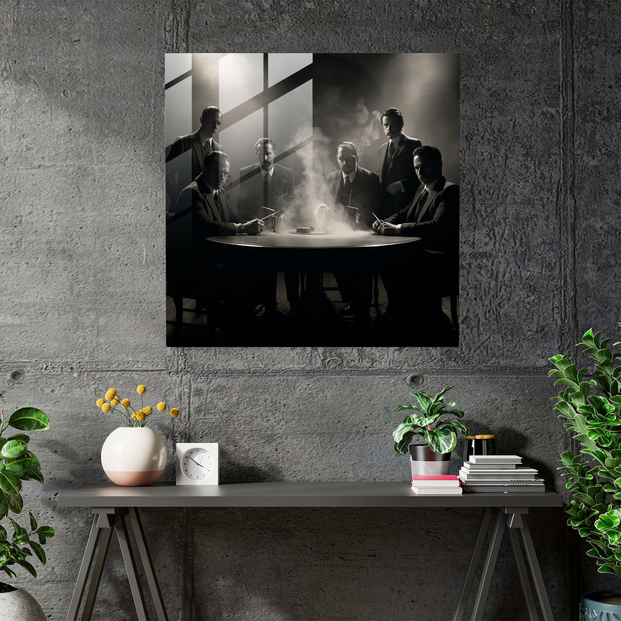Glasbild Pate - Zuhause Dekoration Vintage