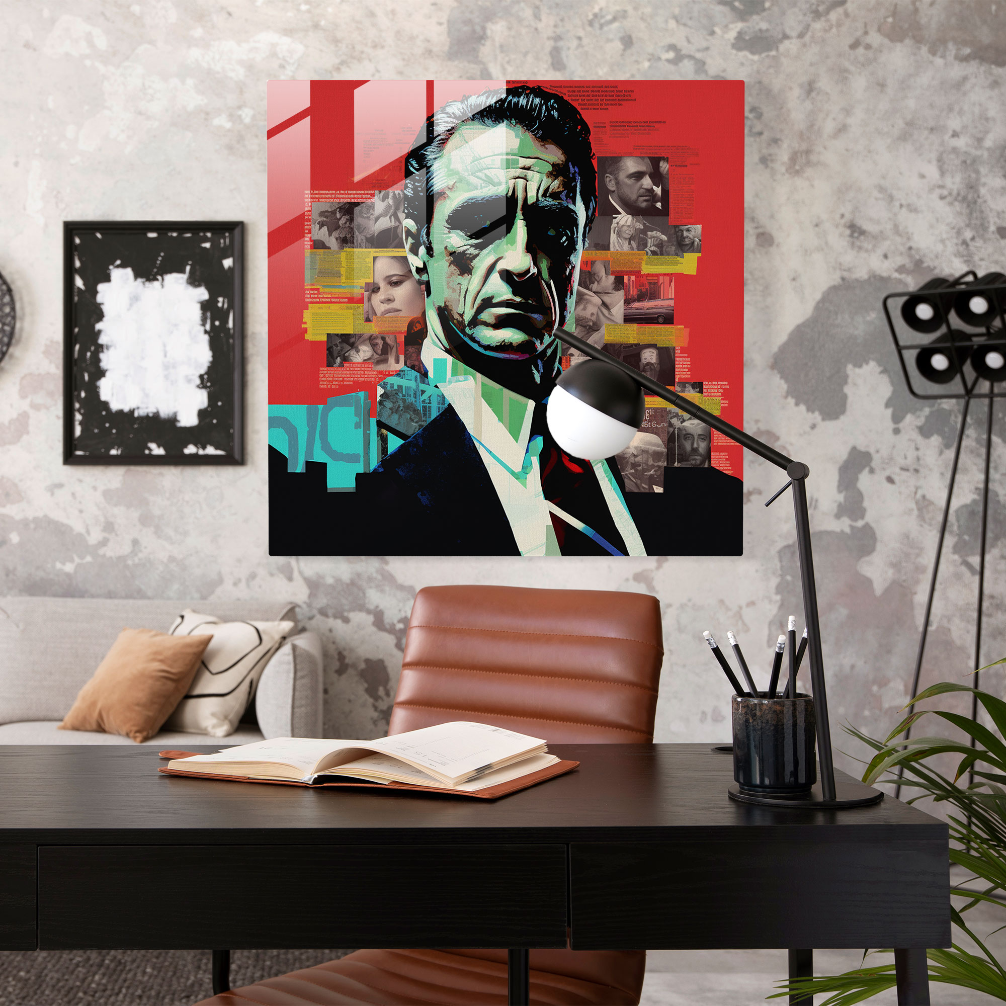 Der Pate Glasbild - Pate Glasbild Collage Wohn-Dekoration