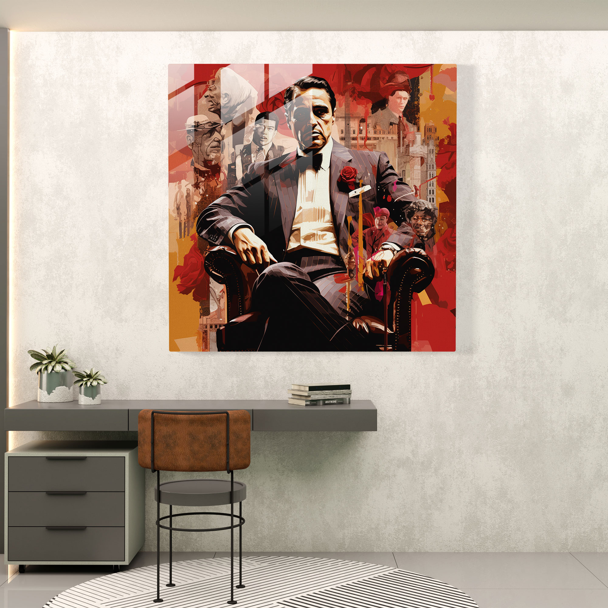 Godfather Glasbild - Glasbild Glaswandkunst Wanddekoration