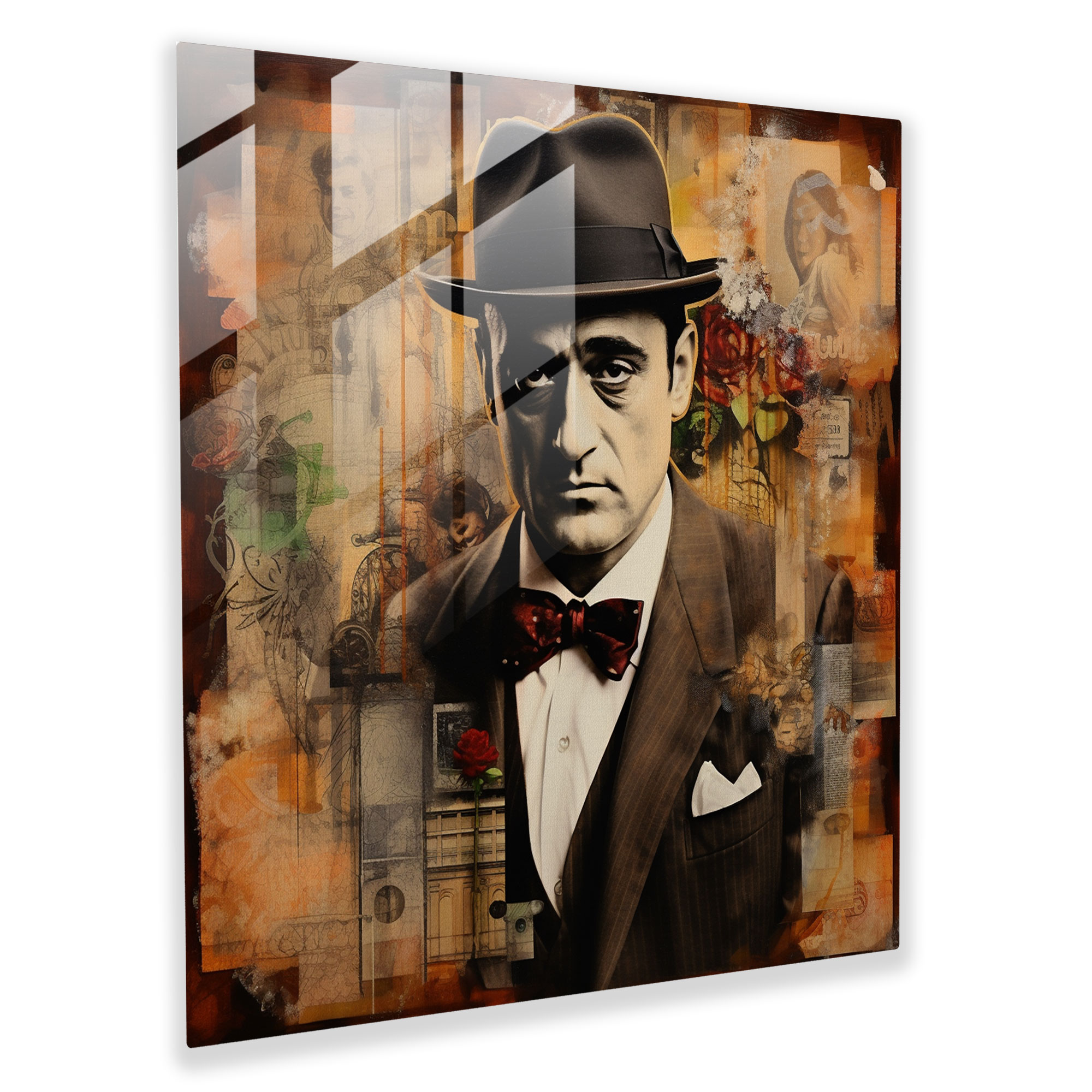 Godfather Glass Print - Godfather, Modern Art, Abstract, Captivating