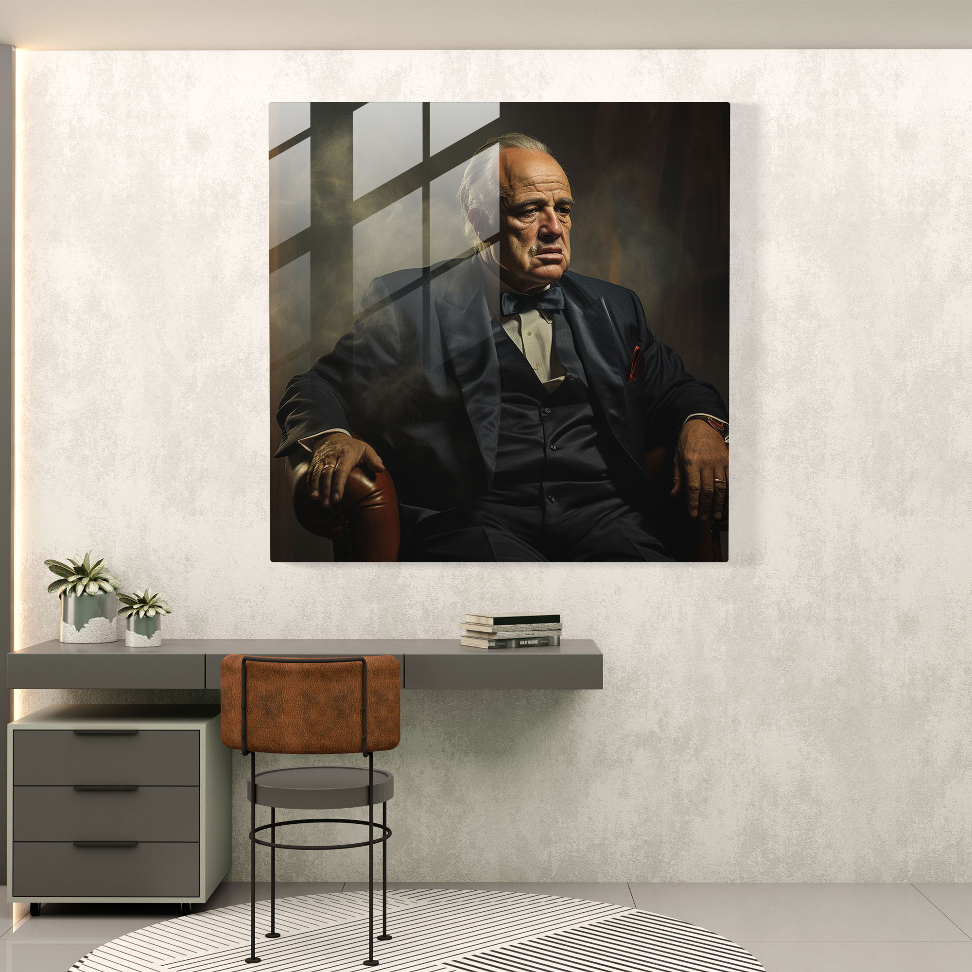 Godfather Glass Art - Godfather, Digital Artwork, Godfather, Photorealistic