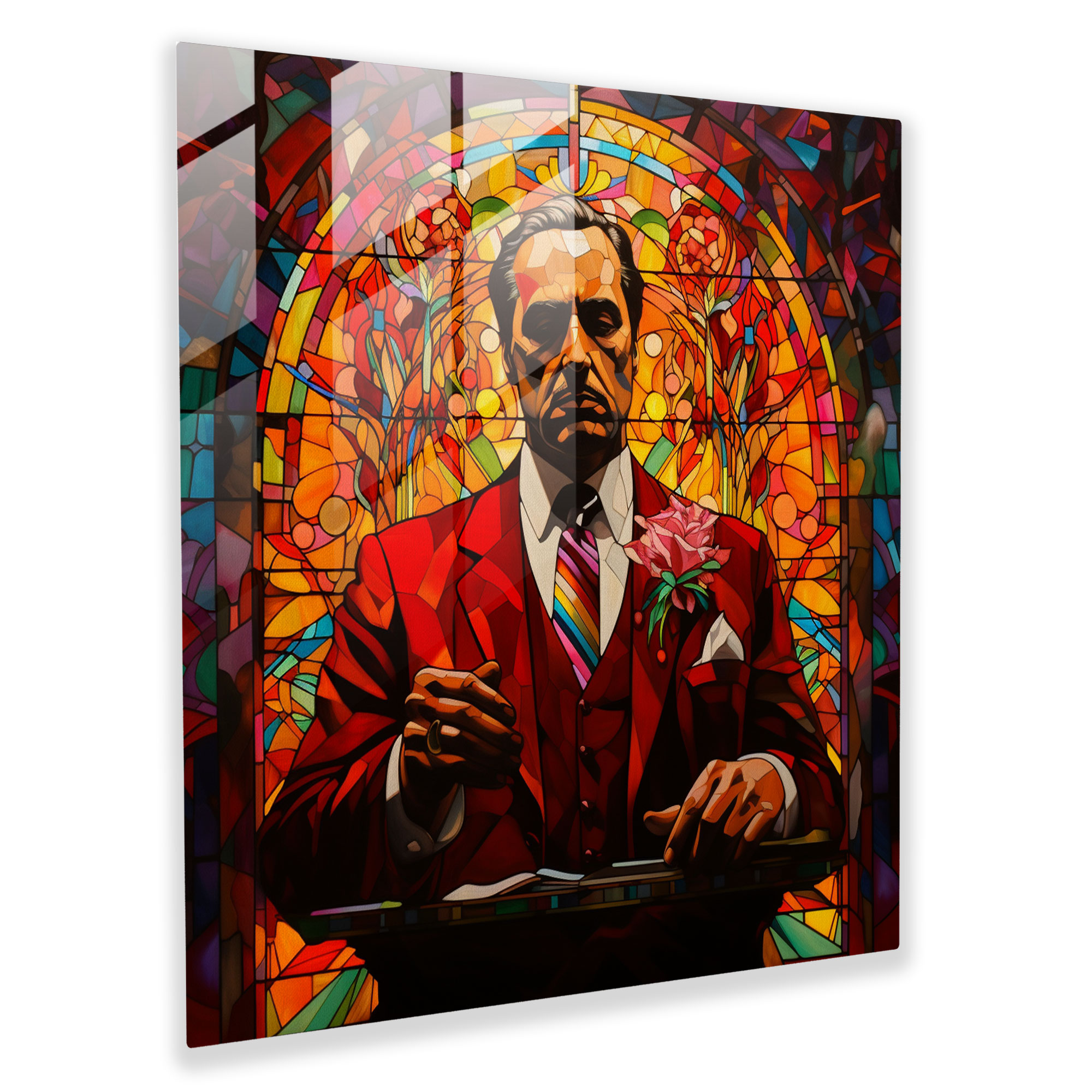 Stained Glass Godfather Artwork - Godfather, Home Decoration, Modern Art, Colorful Artwork