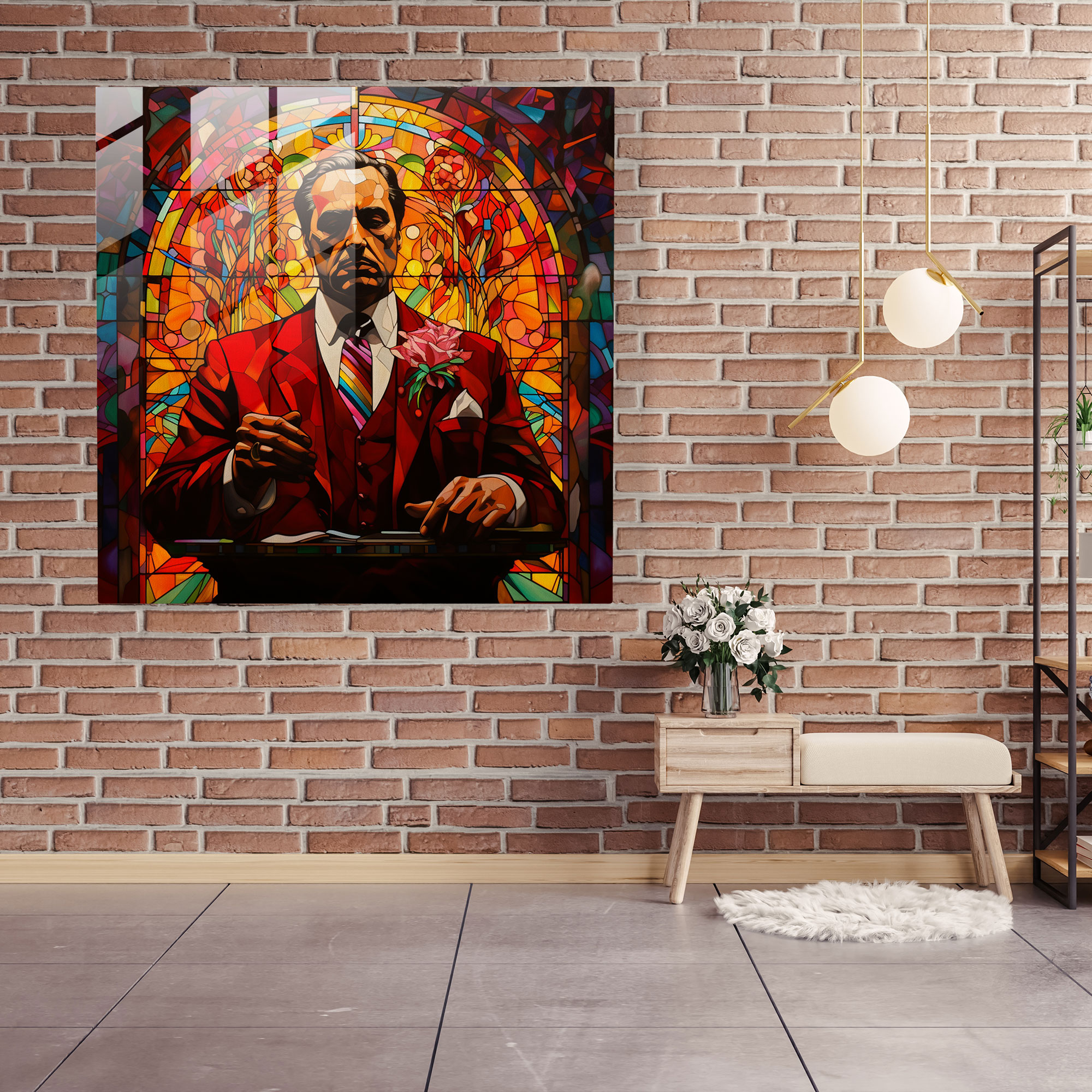 Stained Glass Godfather Artwork - Godfather, Home Decoration, Modern Art, Colorful Artwork