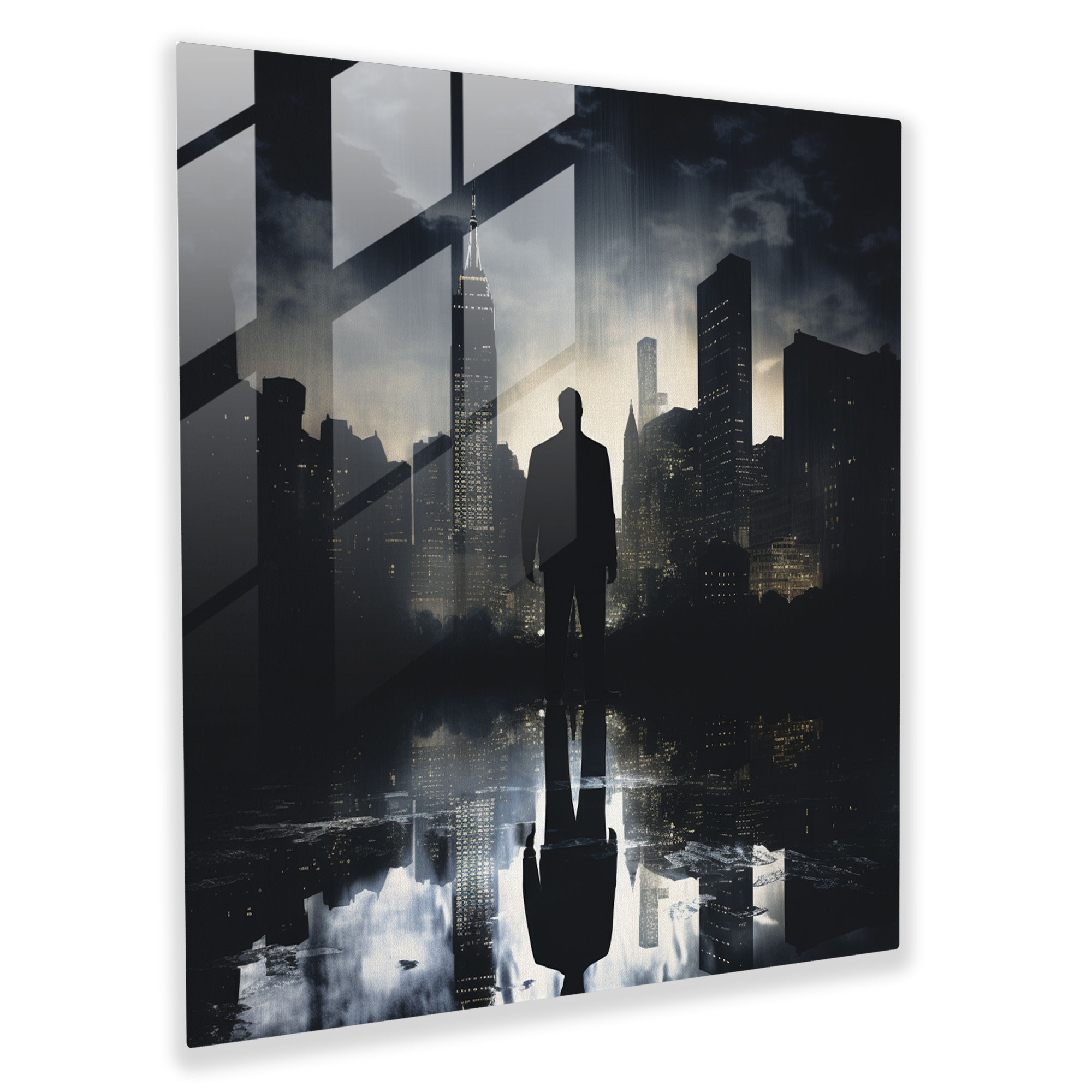 Cityscape Godfather Glass Print - Godfather, Contemporary Artwork, Glass Wall Art, Home Decoration