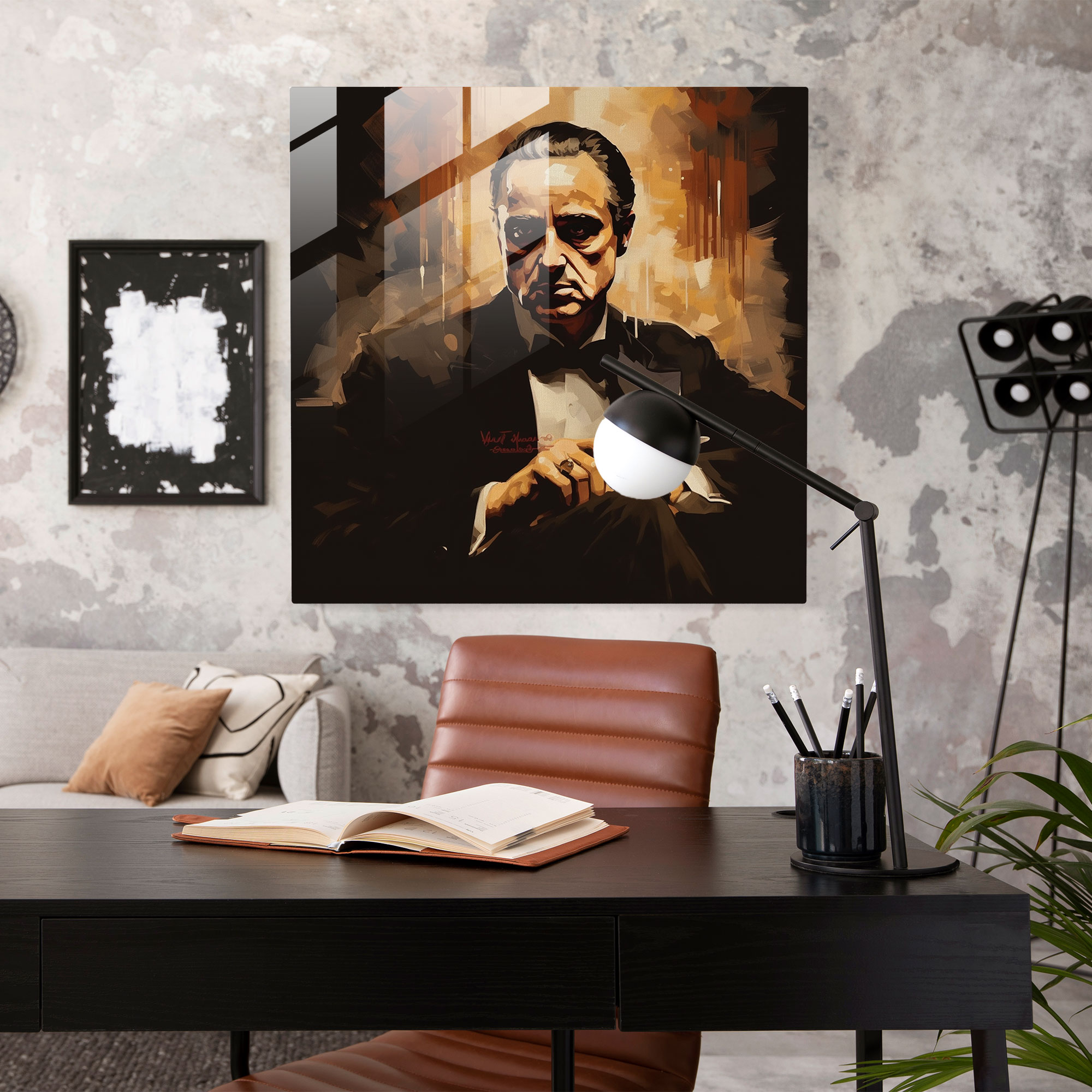 Vintage Godfather Glass Print - Godfather, Glass Wall Art, Home Decoration, Vintage-Inspired