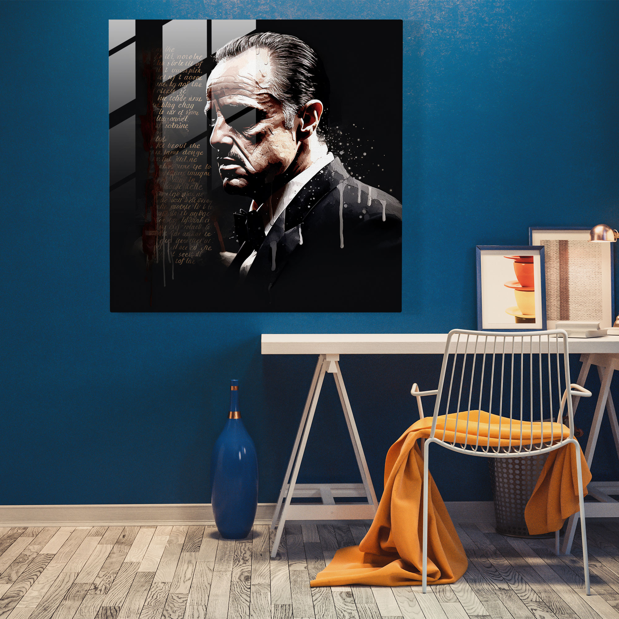 Quote Godfather Glass Print - Godfather, Glass Wall Art, Quote, Typography
