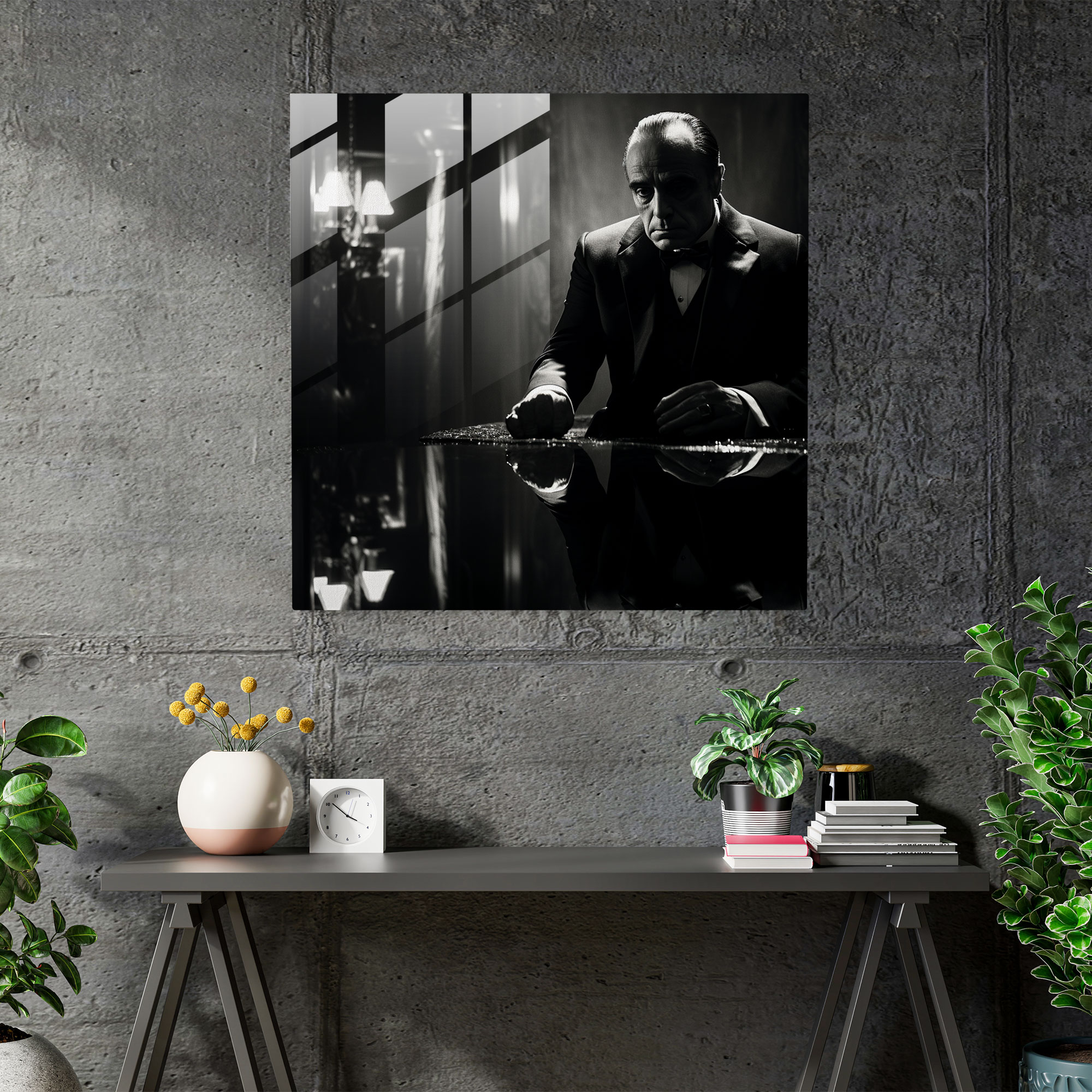 Godfather Reflection Glass Print - Godfather, Wall Decoration, Reflection, Glass Art