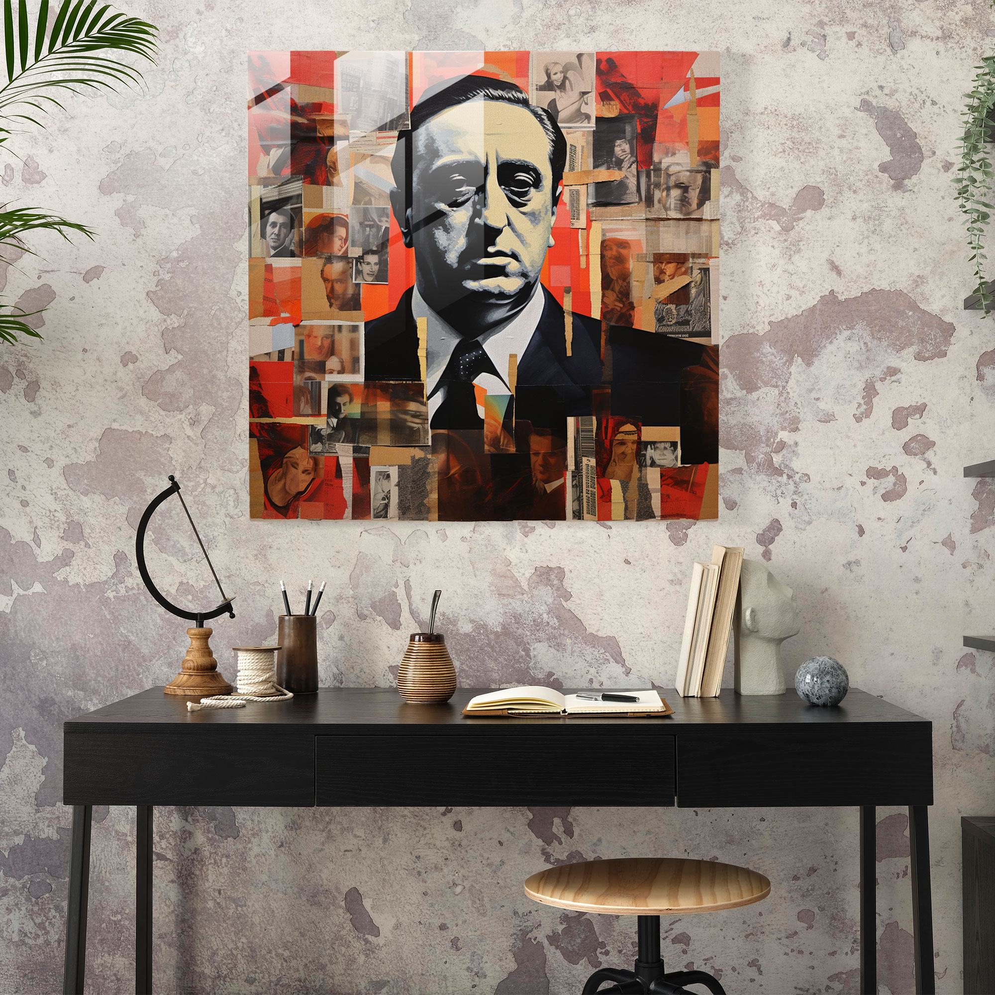 Godfather Collage Glass Print - Godfather, Influence, Home Decoration, Glass Wall Art
