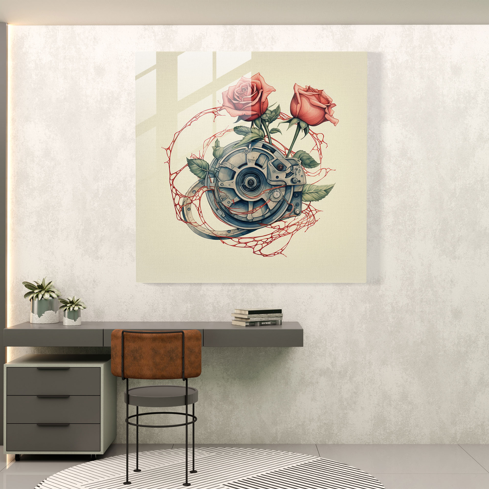 Godfather Cinematic Rose Glass Print - Godfather, Glass Wall Art, Cinema, Glass Art