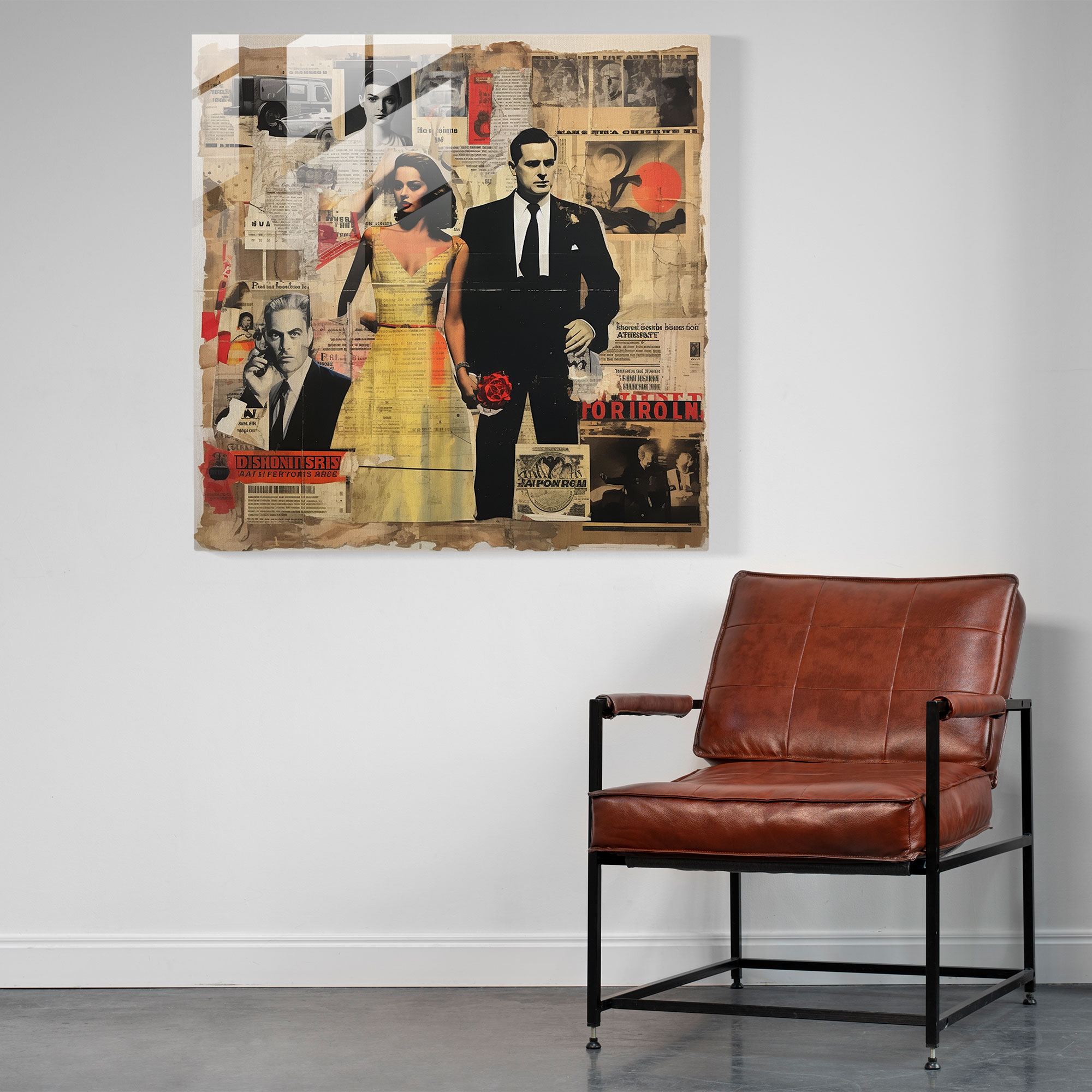 Godfather Glass Print - Godfather, Mixed Media, Power, Crime