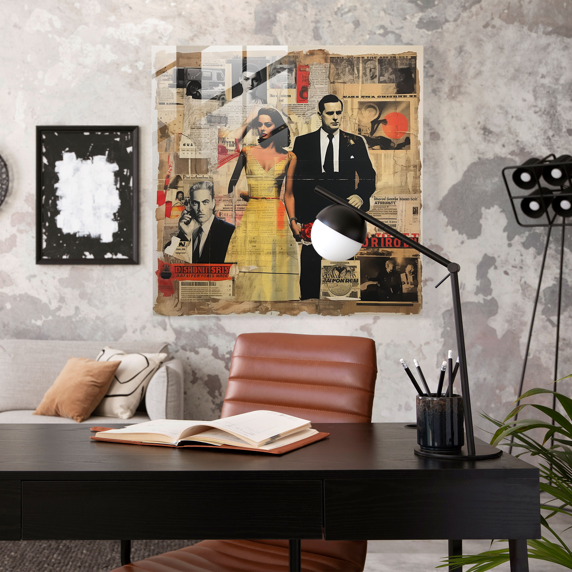 Godfather Glass Print - Godfather, Mixed Media, Power, Crime