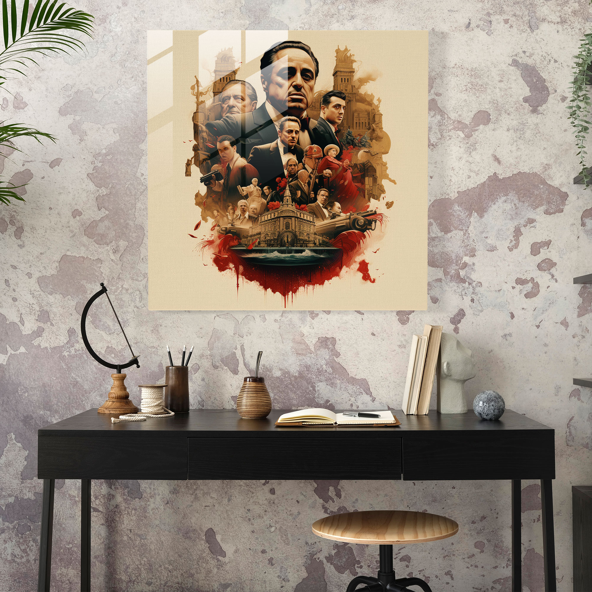 Godfather Glass Print - Godfather, Glass Art, Home Decoration, Godfather