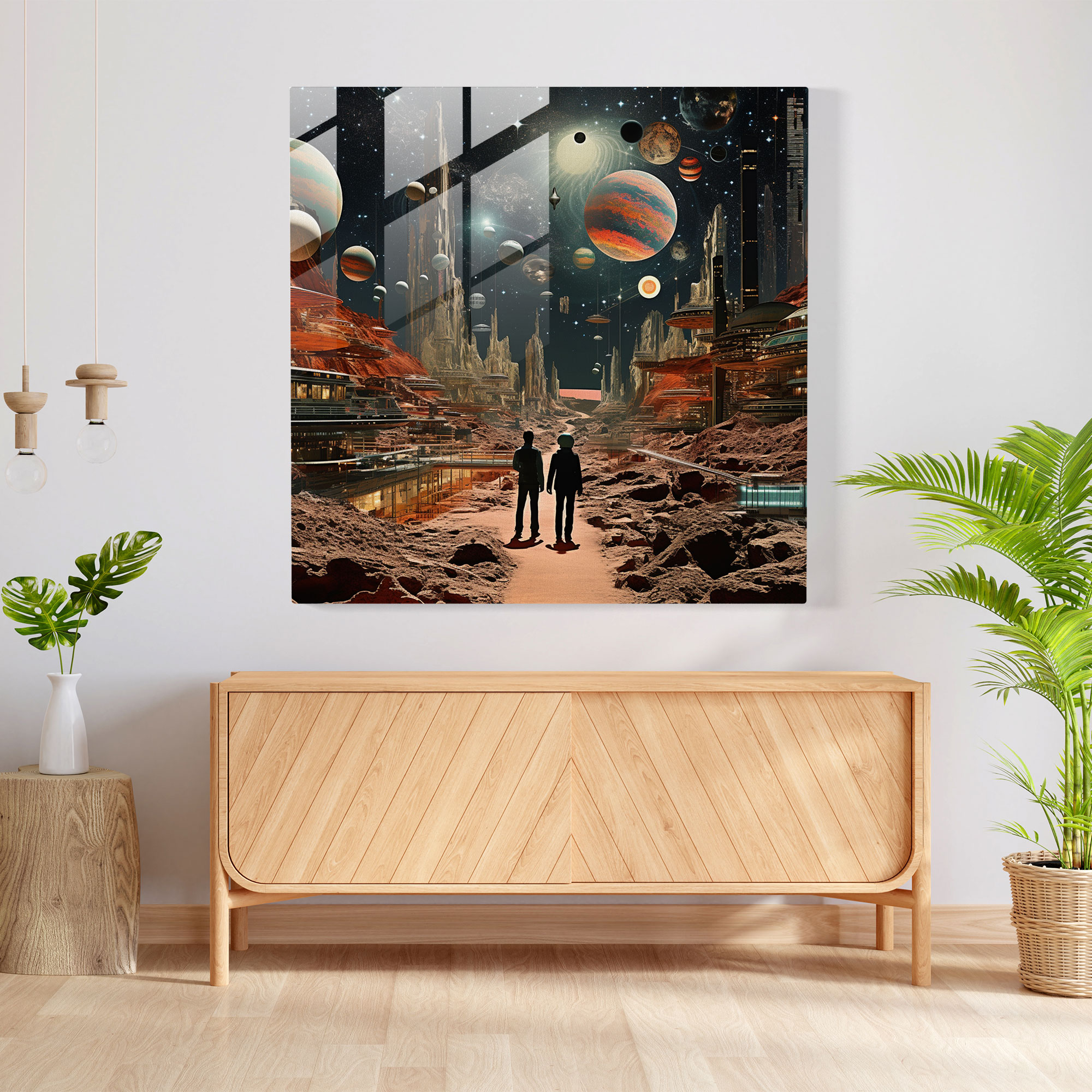 Godfather Glass Print - Godfather, Modern Art, Home Decoration, Futuristic
