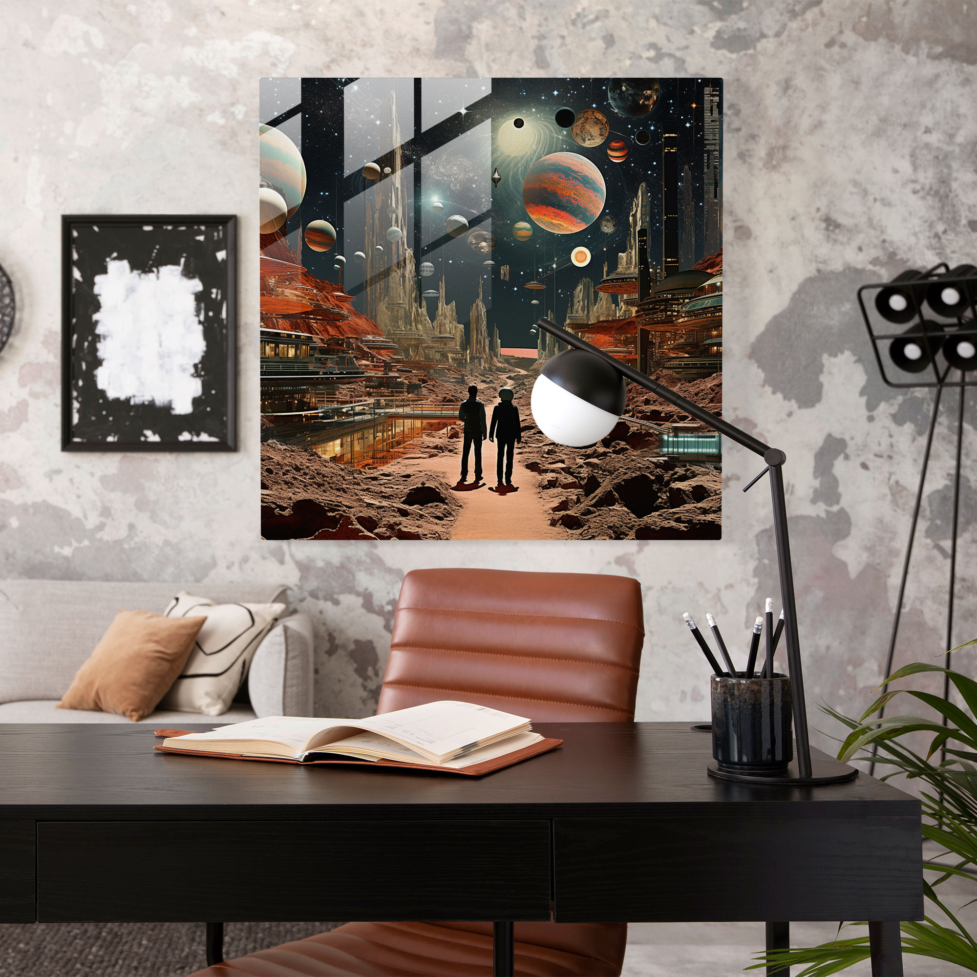 Godfather Glass Print - Godfather, Modern Art, Home Decoration, Futuristic