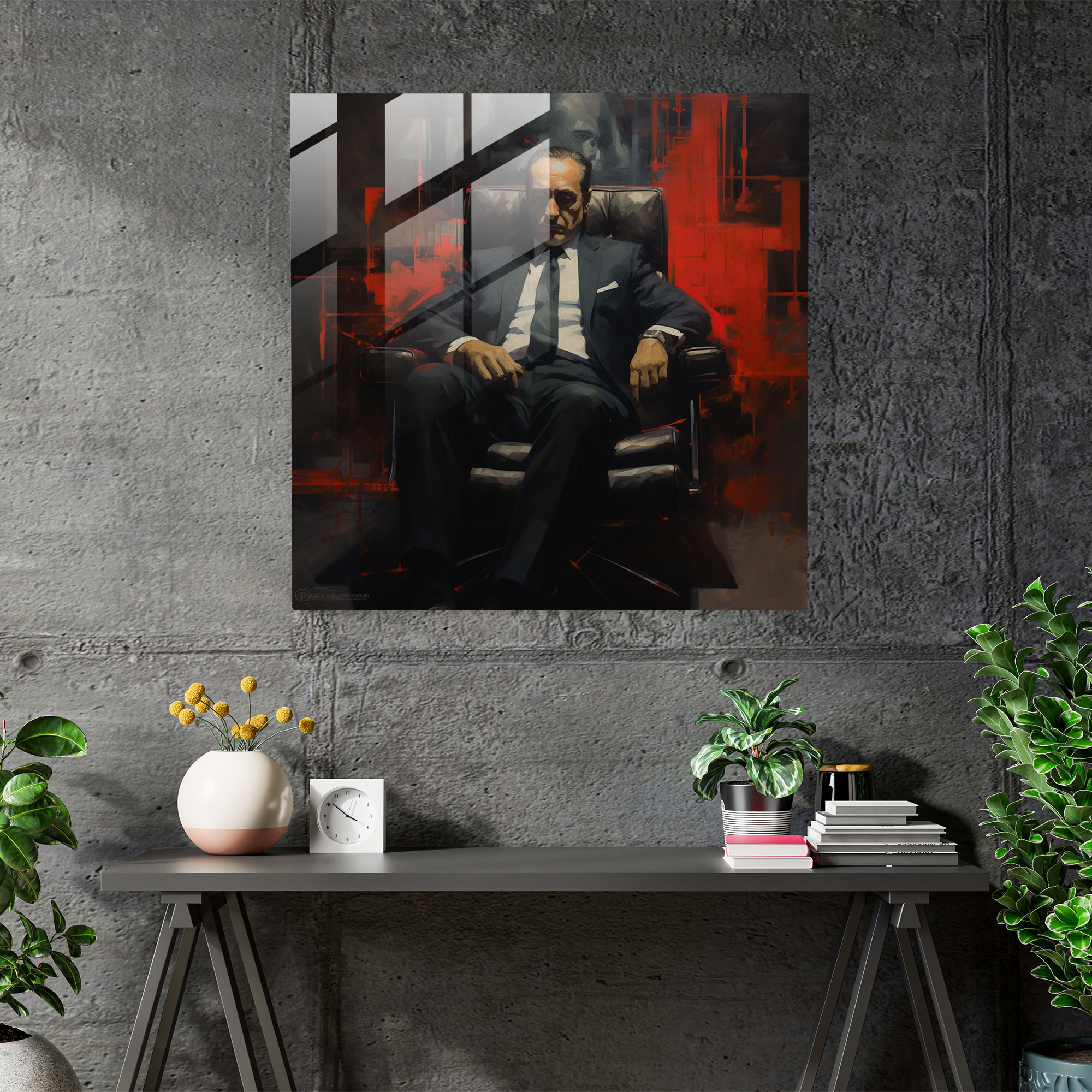 Godfather Glass Print - Modern Abstract Art - Godfather, Godfather, Glass Art, Authority