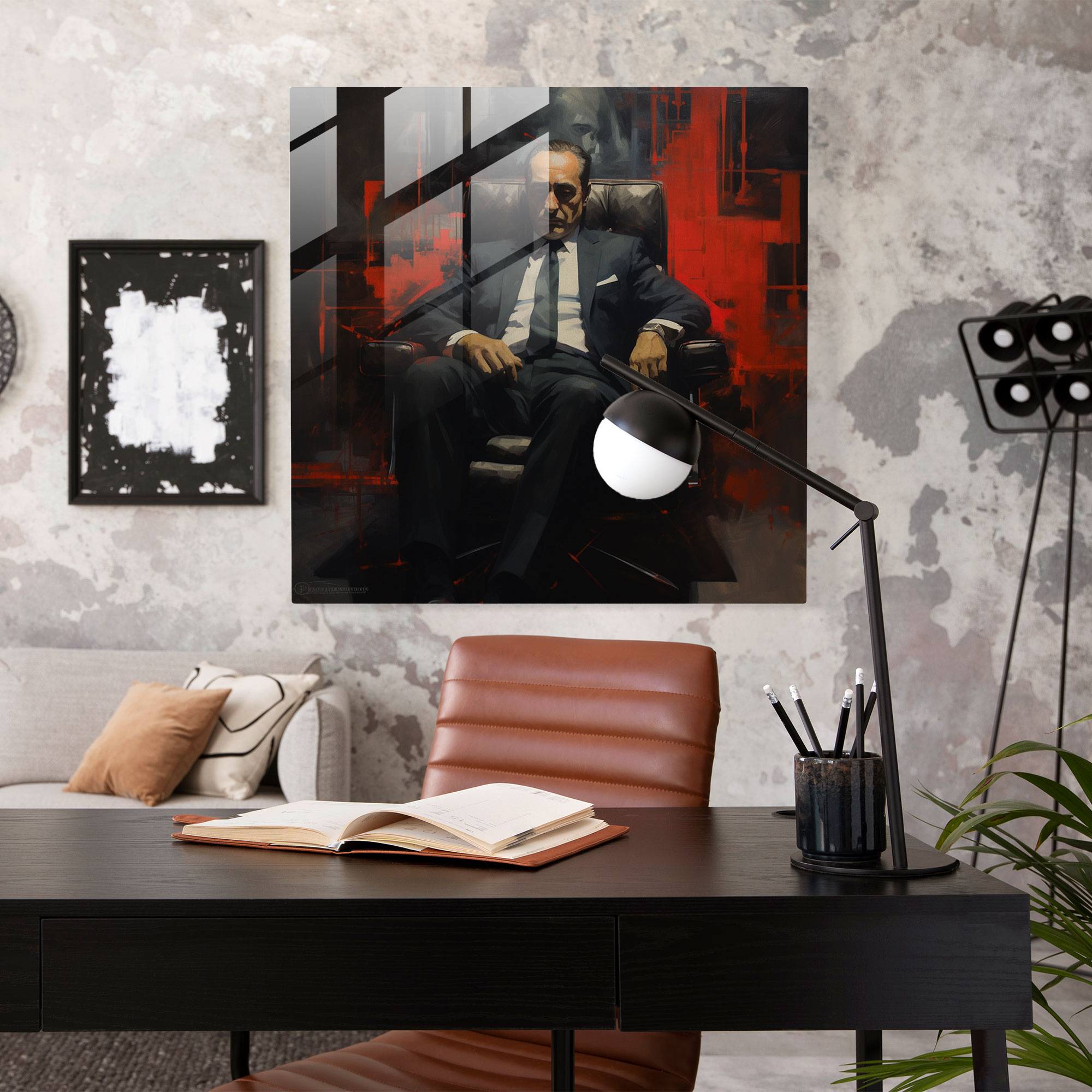 Godfather Glass Print - Modern Abstract Art - Godfather, Godfather, Glass Art, Authority