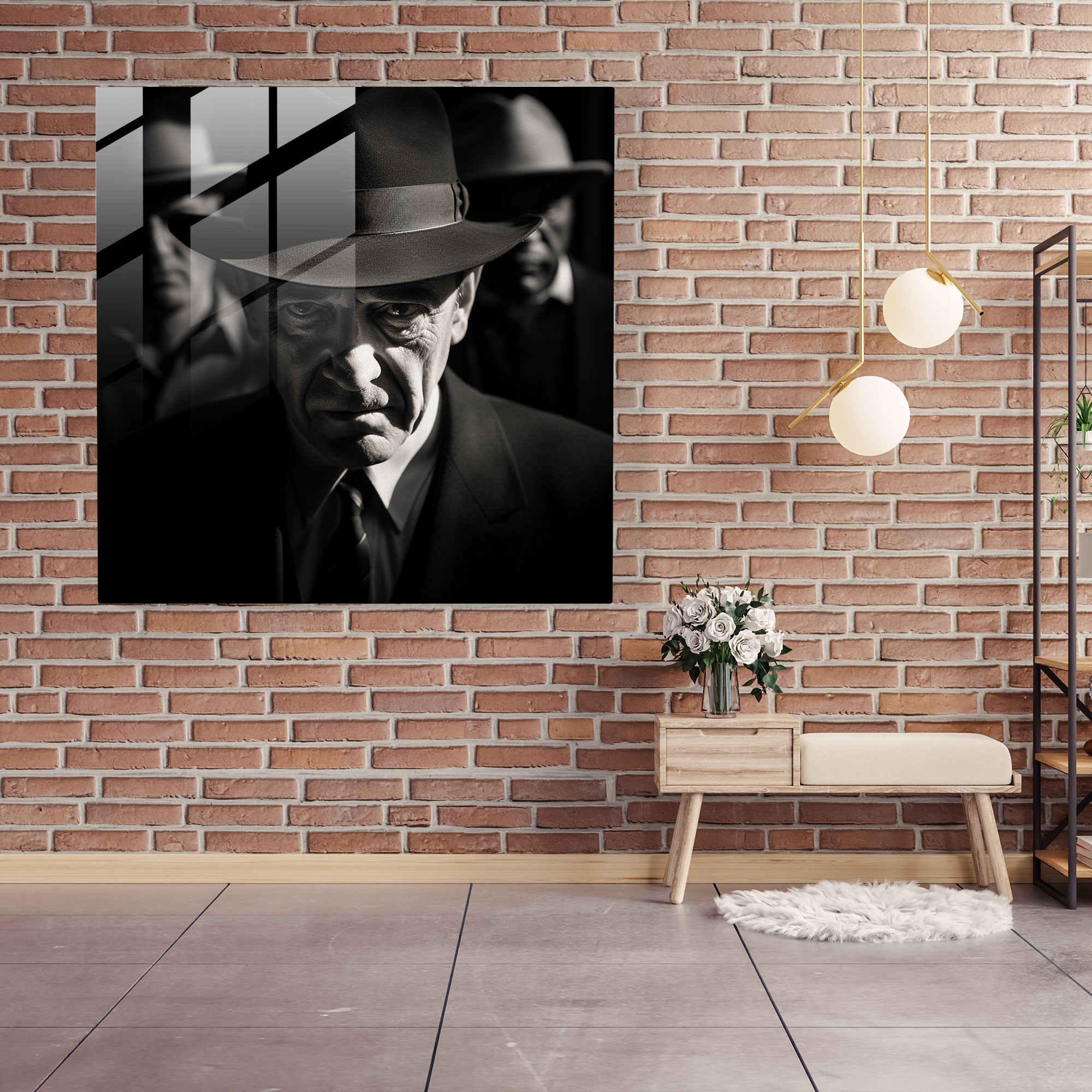 Godfather Glass Print - Intense Gaze Photography - Godfather, Modern Art, Photograph, Home Decoration