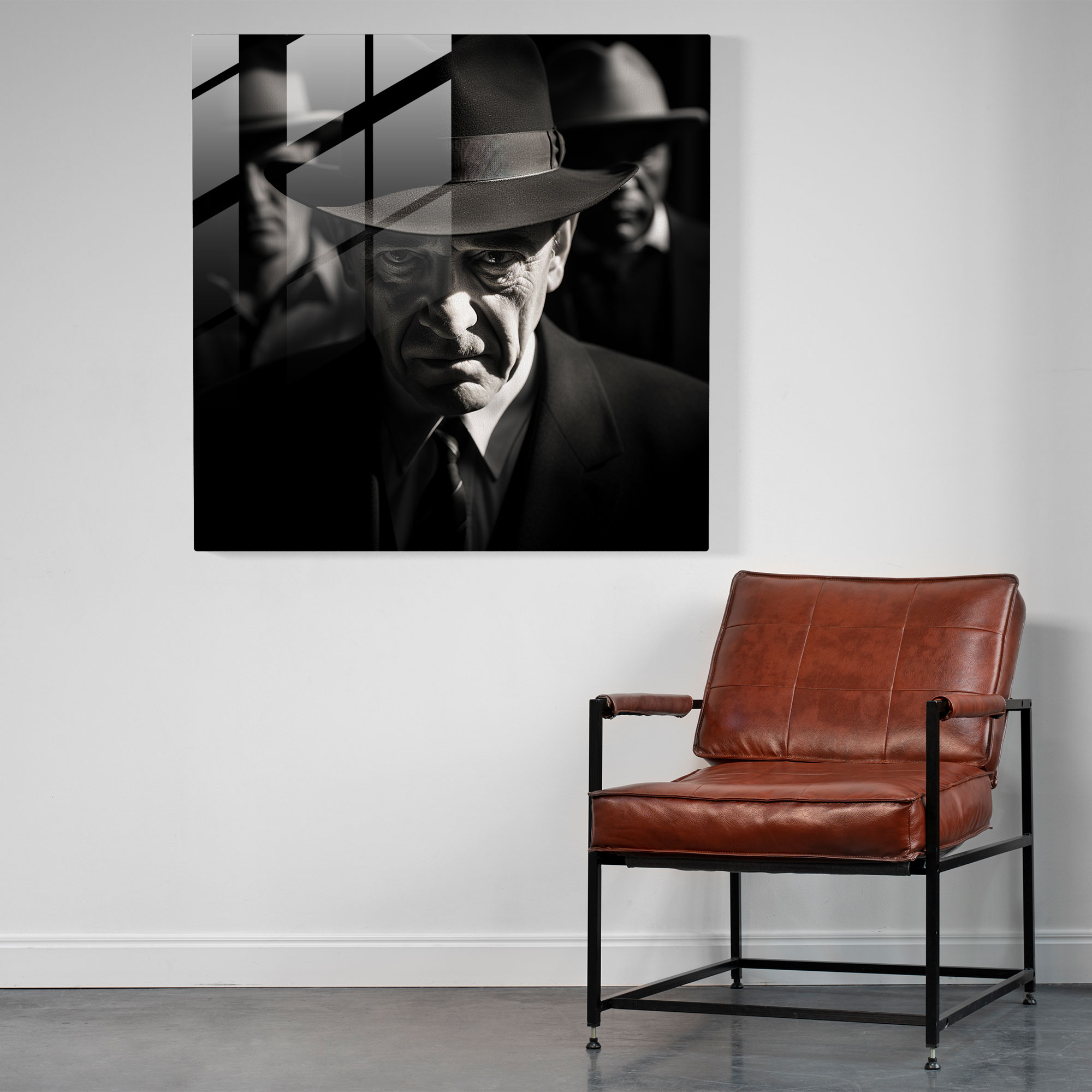 Godfather Glass Print - Intense Gaze Photography - Godfather, Modern Art, Photograph, Home Decoration