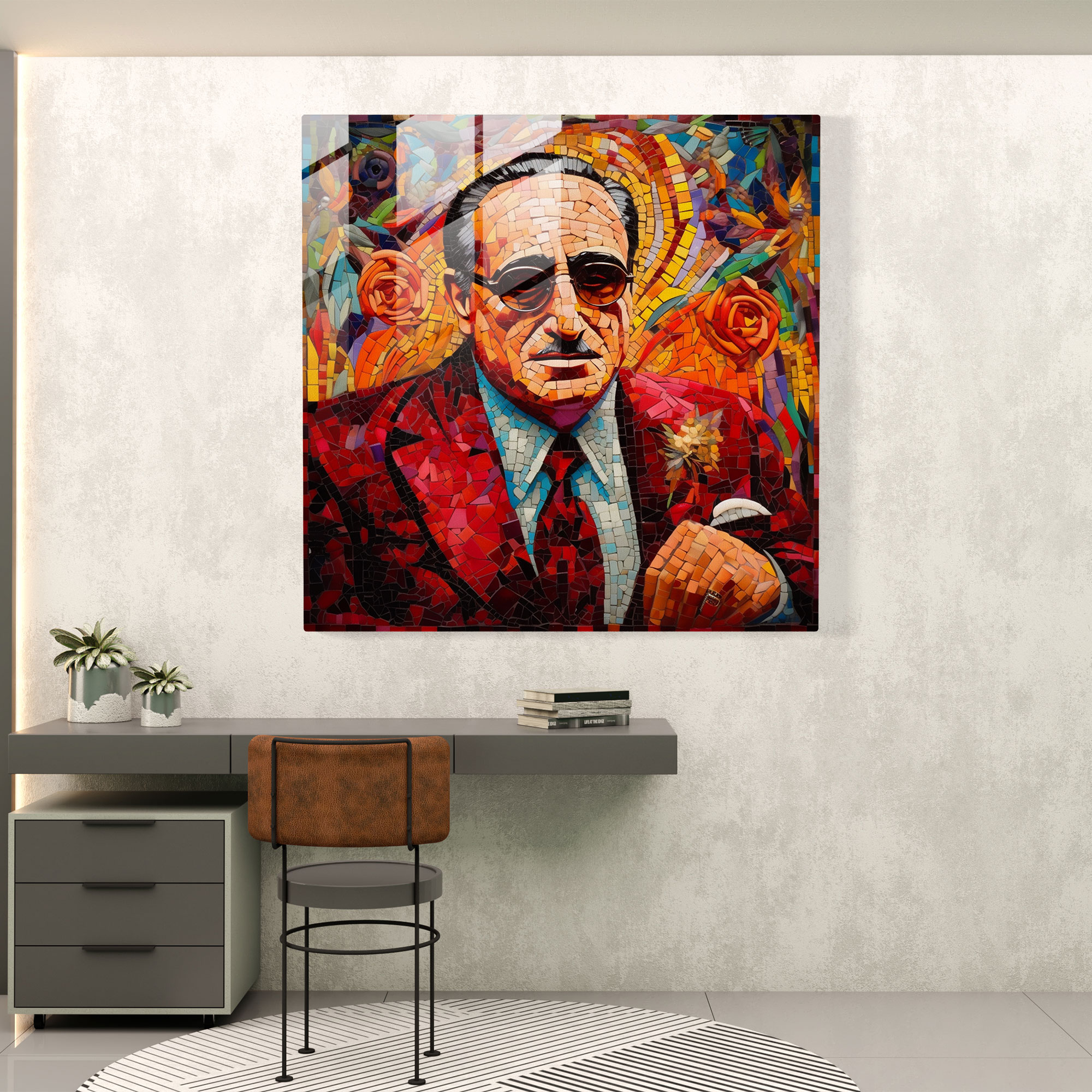 Godfather Glass Wall Art - Mosaic Masterpiece - Godfather, Influence, Masterpiece, Glass Print