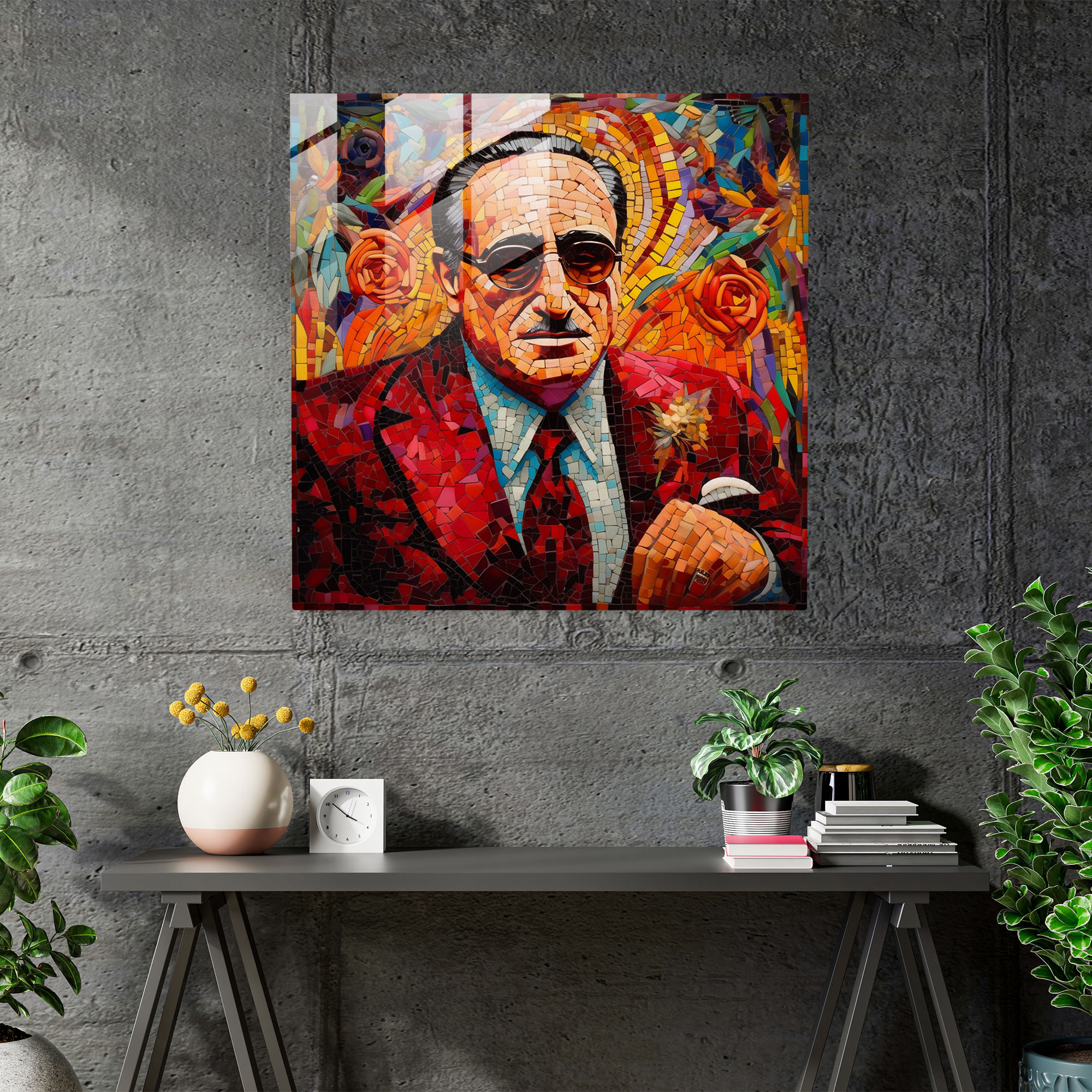 Godfather Glass Wall Art - Mosaic Masterpiece - Godfather, Influence, Masterpiece, Glass Print