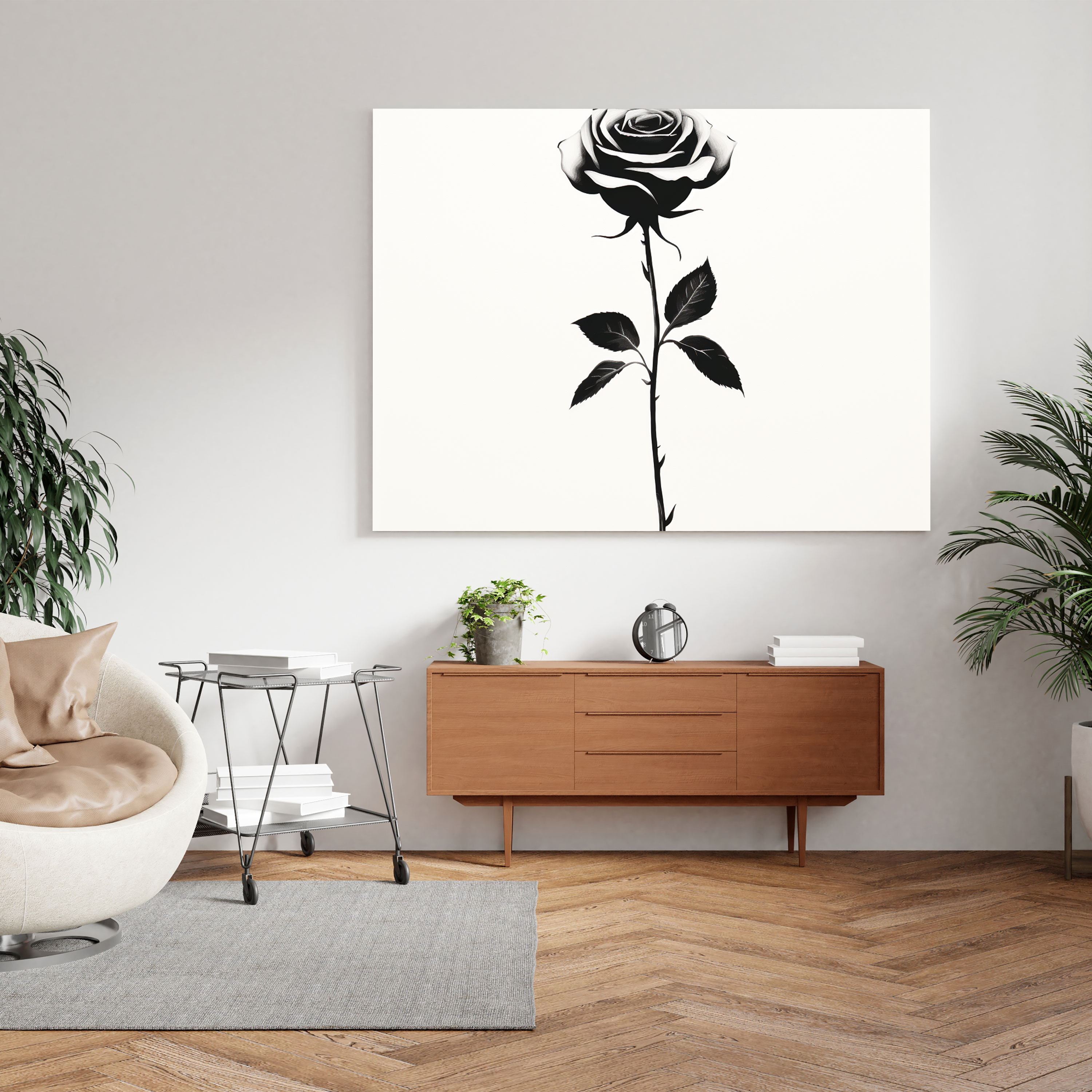 Godfather Minimalist Rose Canvas Print - Godfather, Authority, Home Decoration, Wall Art