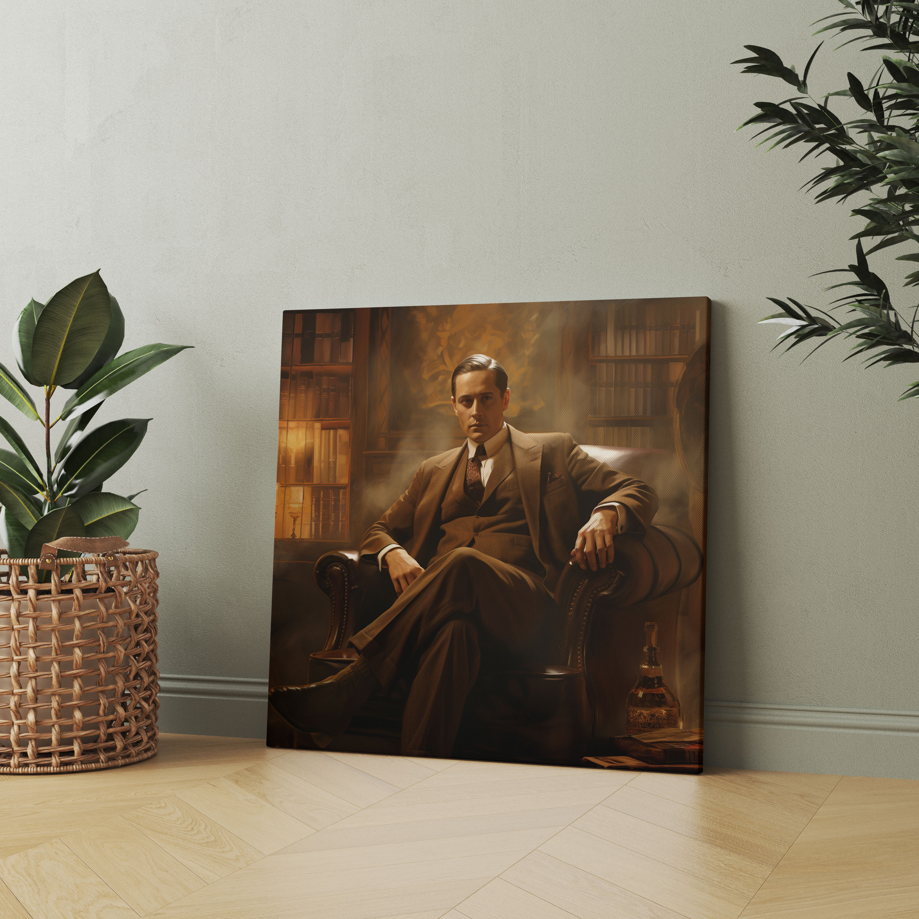 Godfather Vintage Sepia Canvas Print - Godfather, Godfather, Wall Decoration, Canvas Wall Art