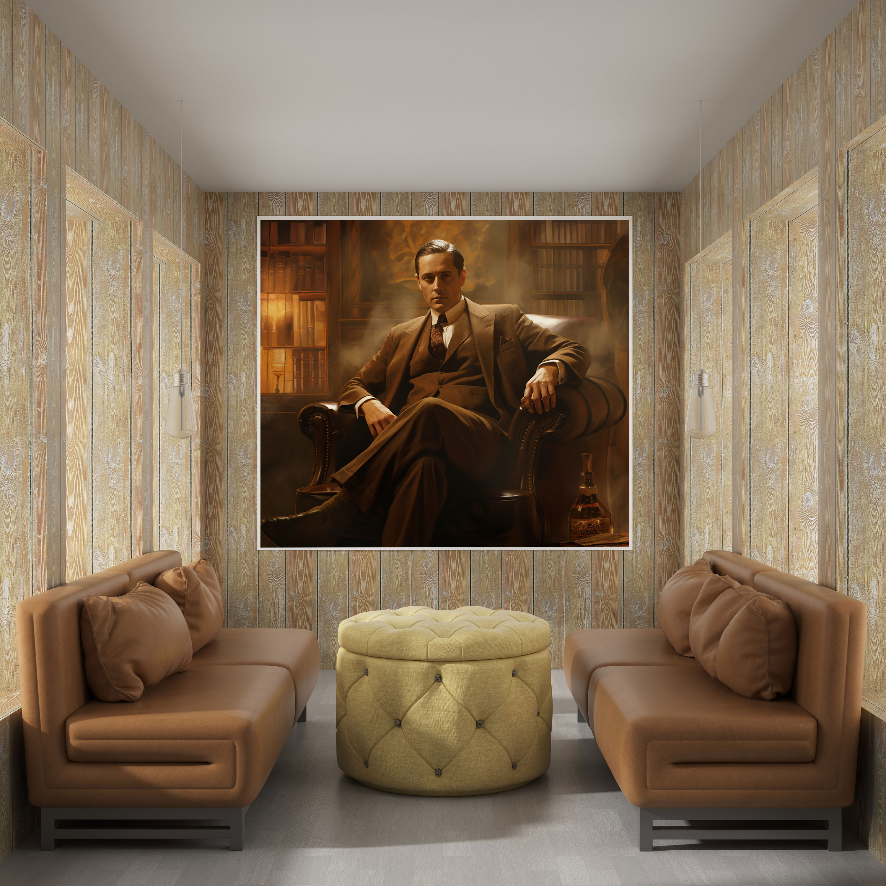 Godfather Vintage Sepia Canvas Print - Godfather, Godfather, Wall Decoration, Canvas Wall Art