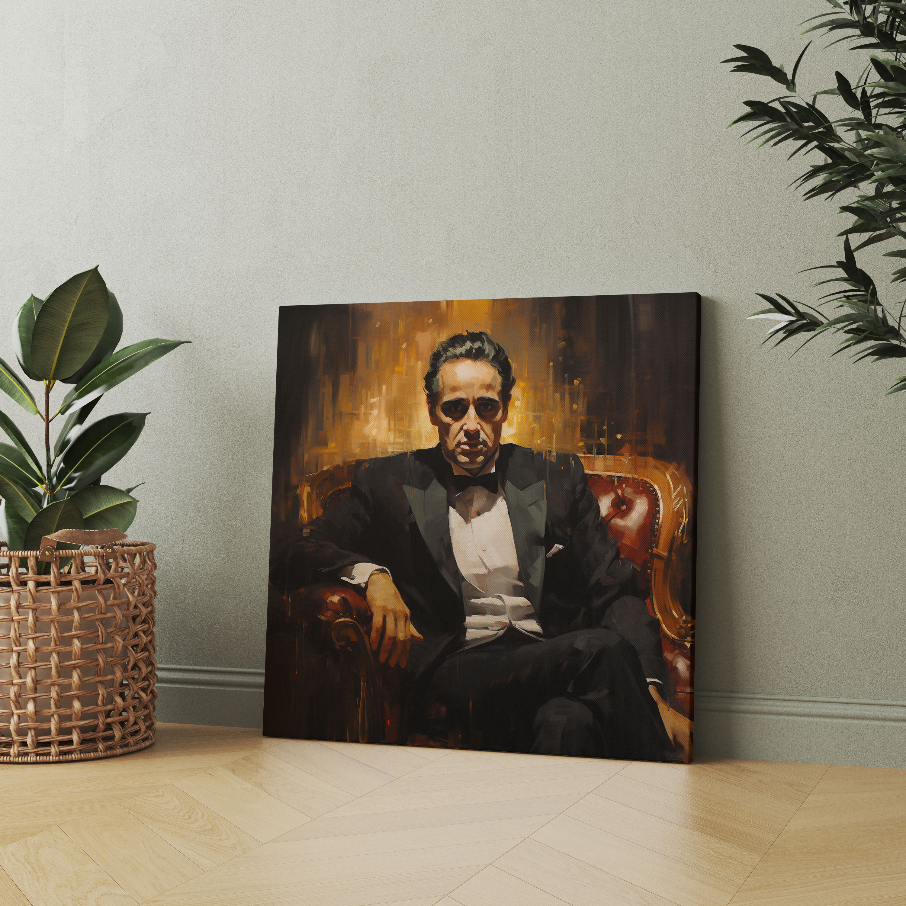 Godfather Impressionist Inspired Canvas Print - Godfather, Impressionist Painting, Godfather, Wall Decoration