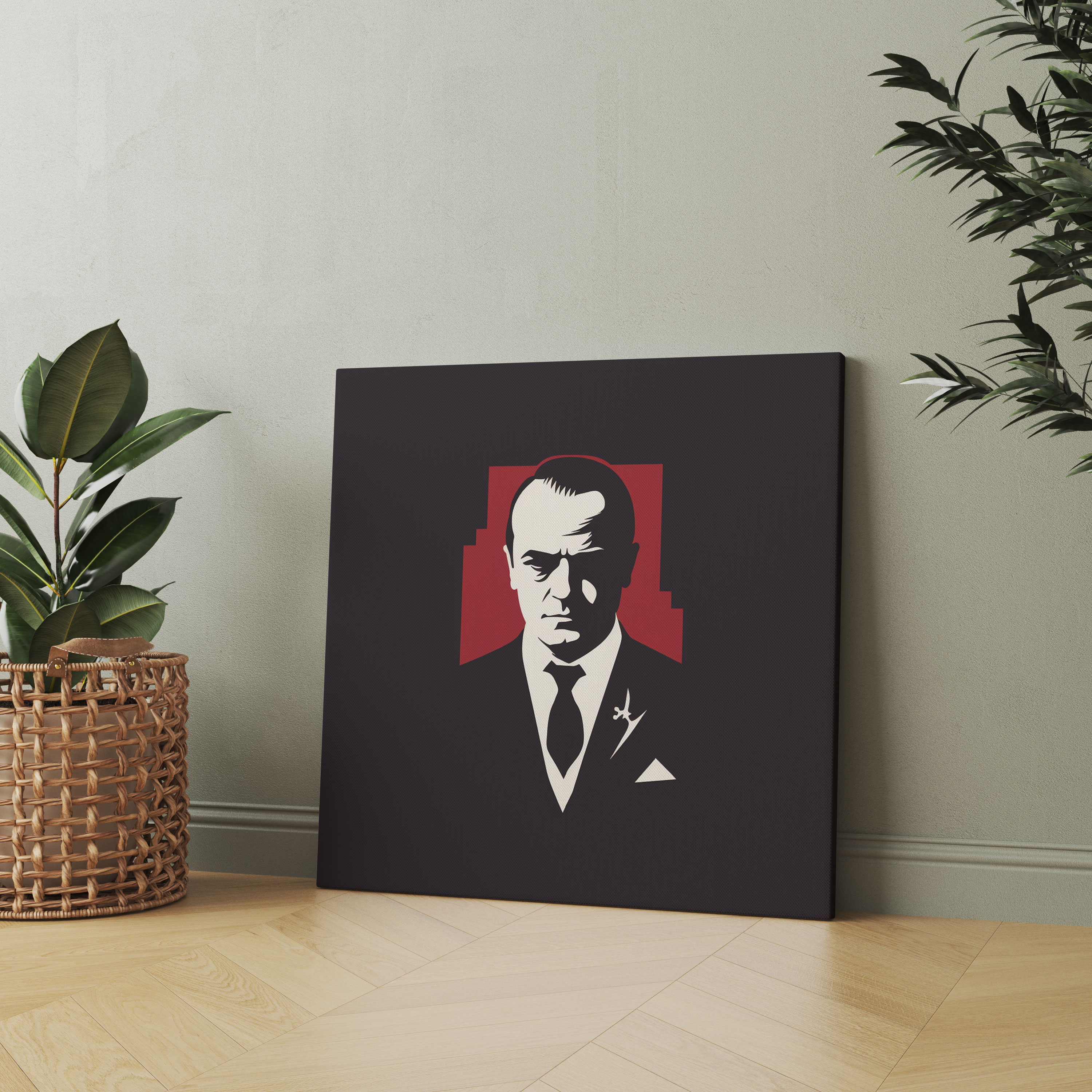 Godfather Leinwandbild im minimalistischen Design - Heimdekoration Wanddekoration