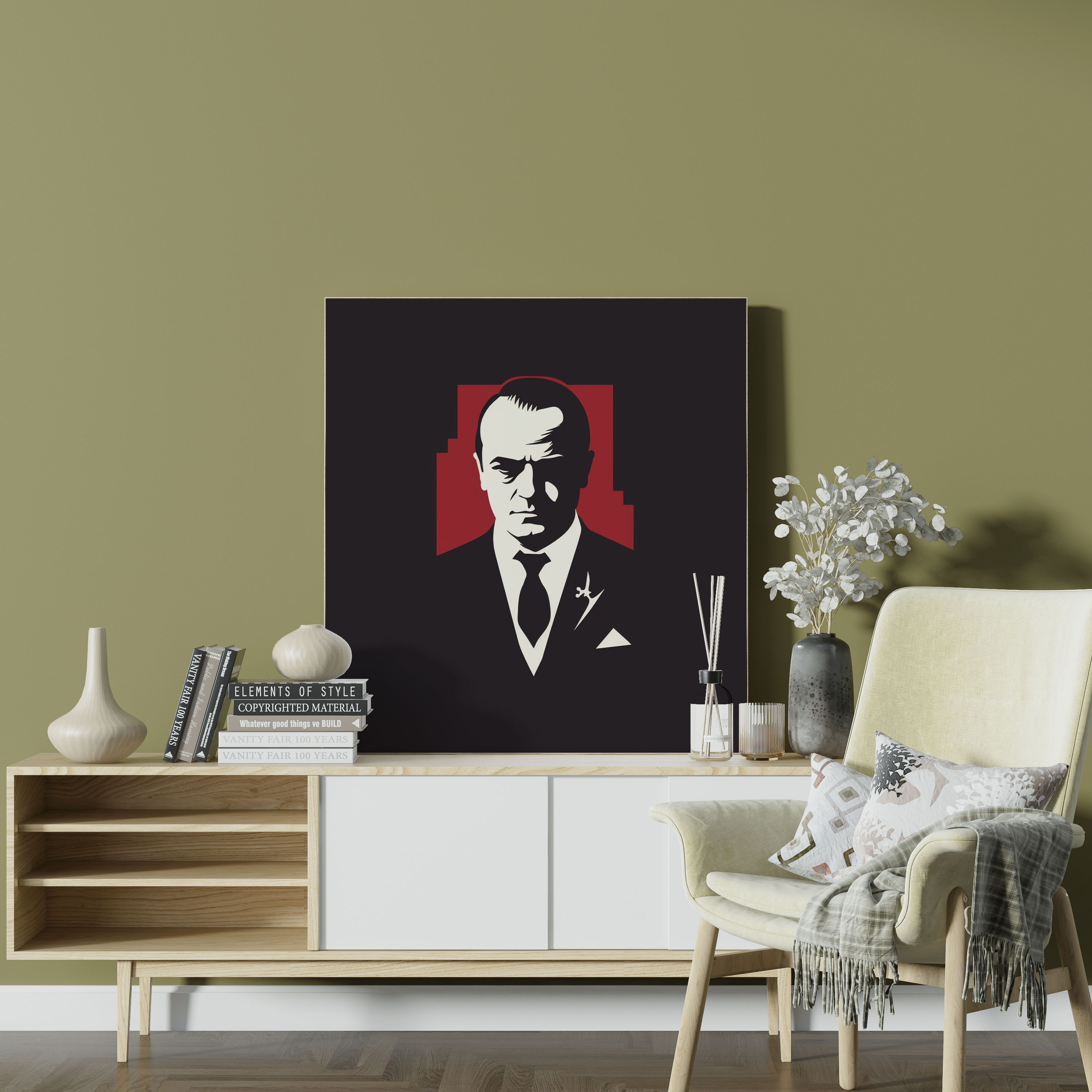 Godfather Leinwandbild im minimalistischen Design - Heimdekoration Wanddekoration