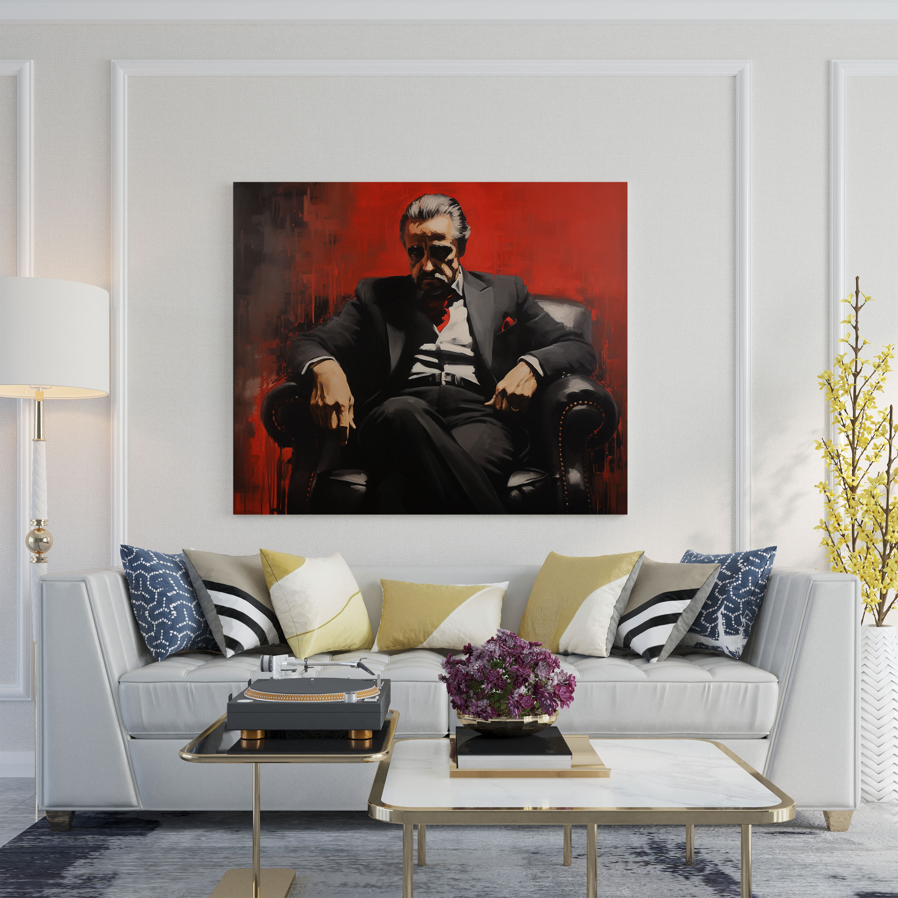 Godfather Dramatic Black And Red Canvas Print - Godfather, Godfather, Home Decoration, Canvas