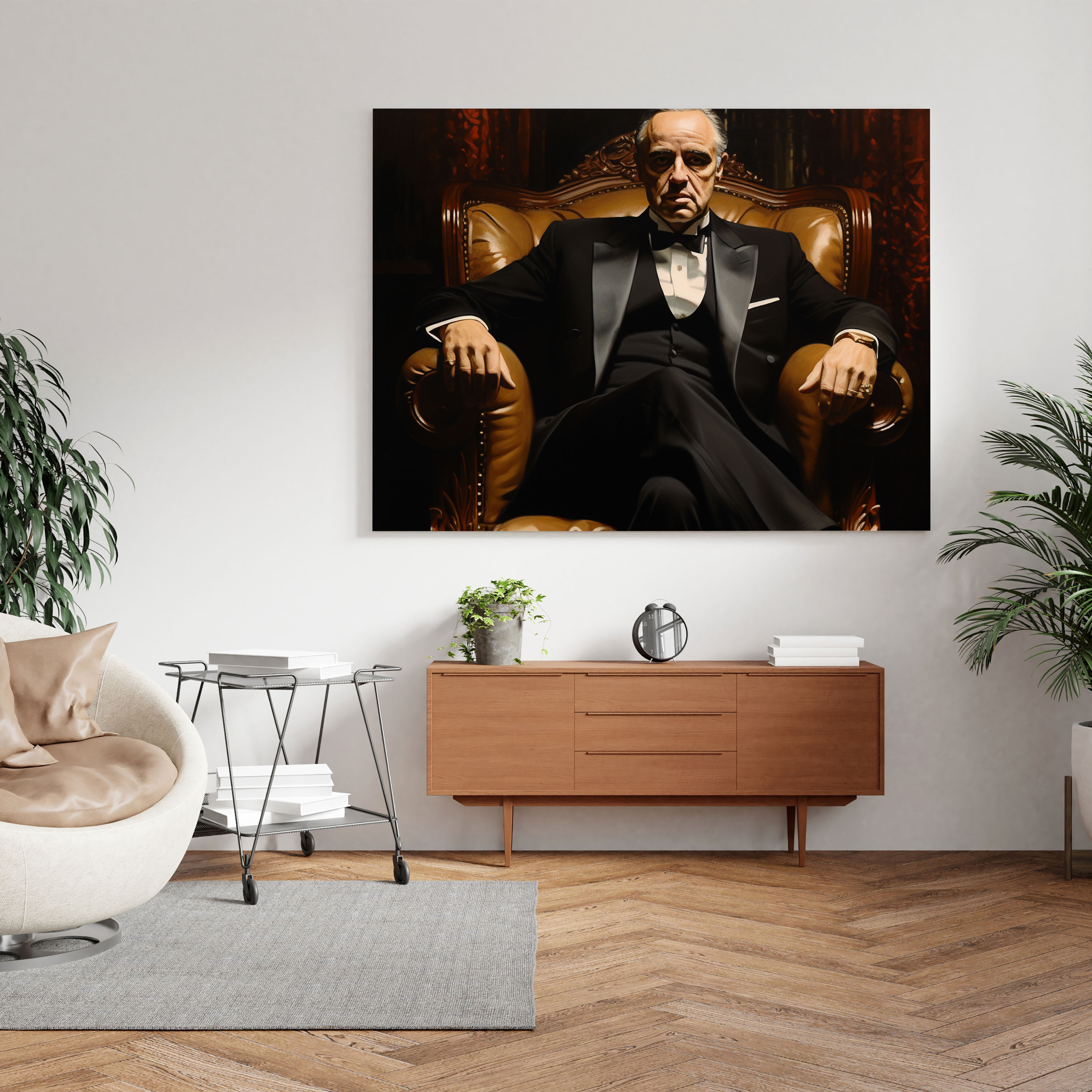 Godfather Realistic Oil Painting Canvas Print - Godfather, Realistic Oil Painting, Canvas, Wall Decoration