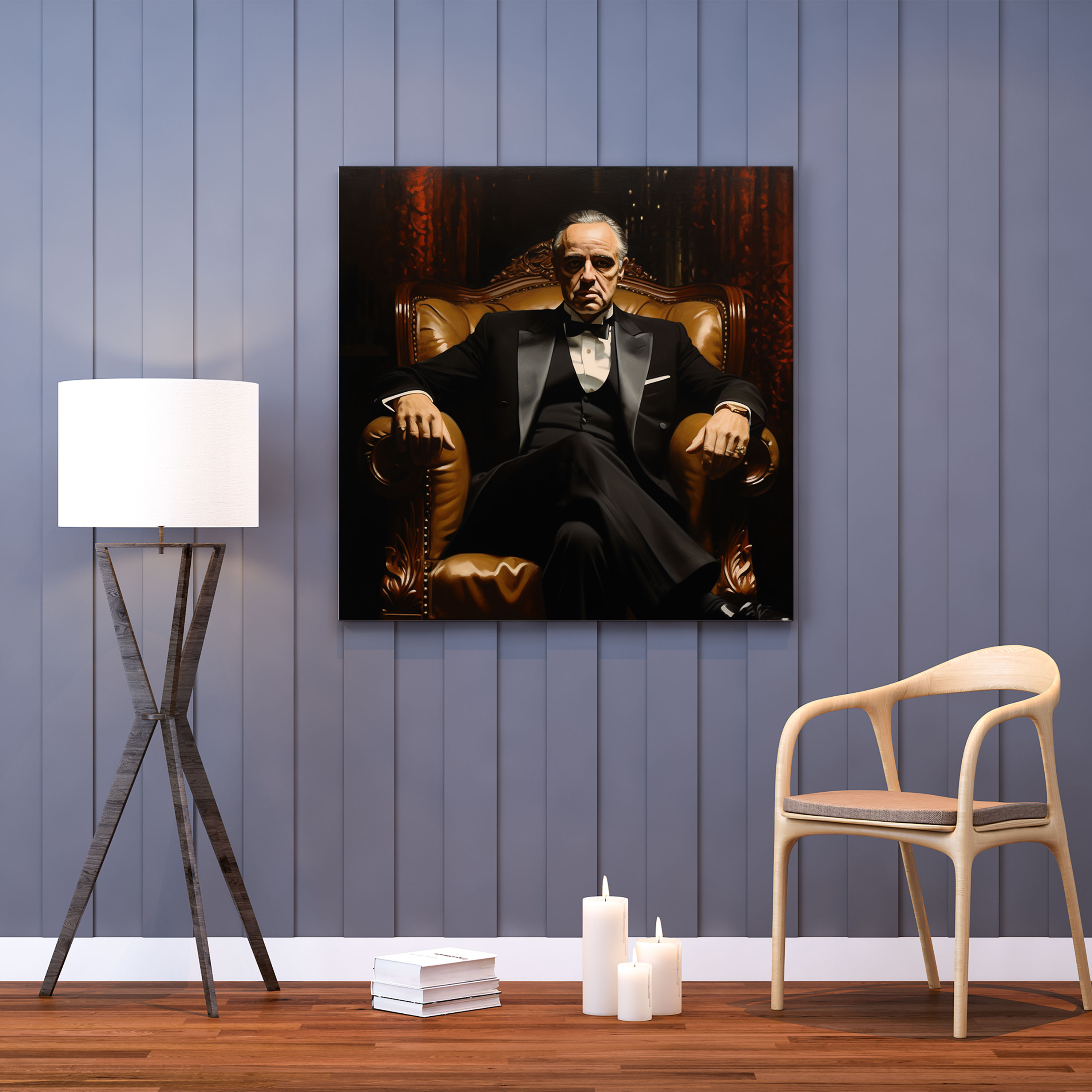 Godfather Realistic Oil Painting Canvas Print - Godfather, Realistic Oil Painting, Canvas, Wall Decoration