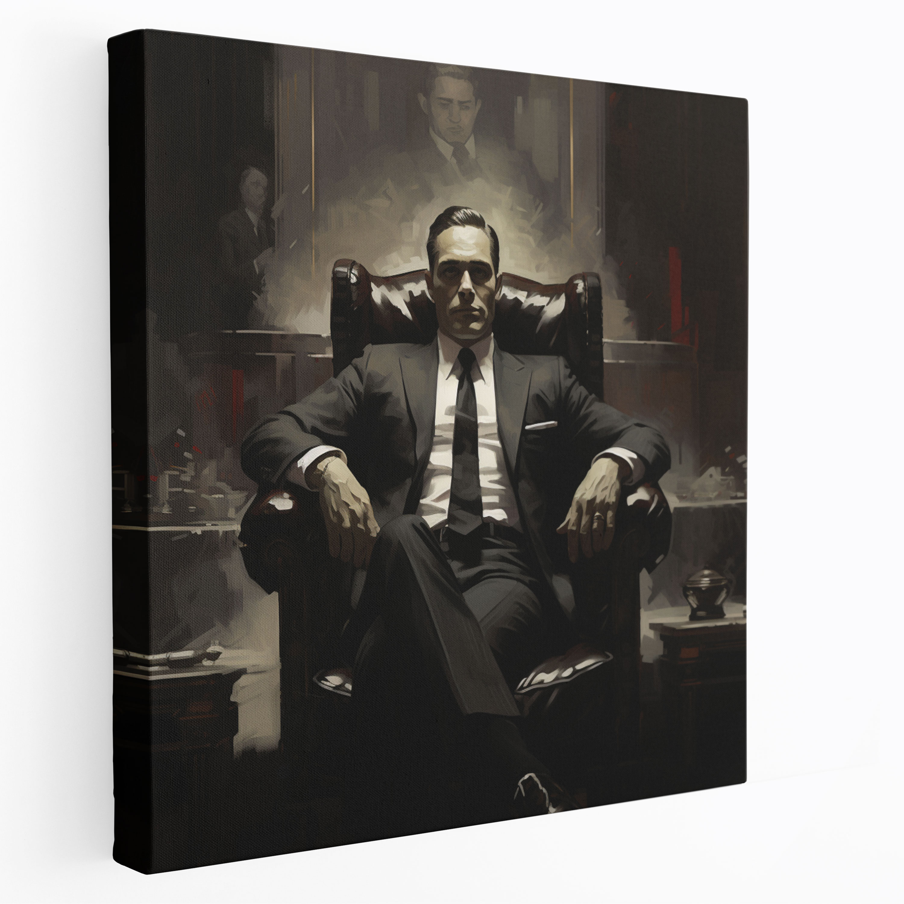 Godfather Canvas Print - Classic Black And White Mafia Boss - Godfather, Canvas Wall Art, Wall Decoration, Boss