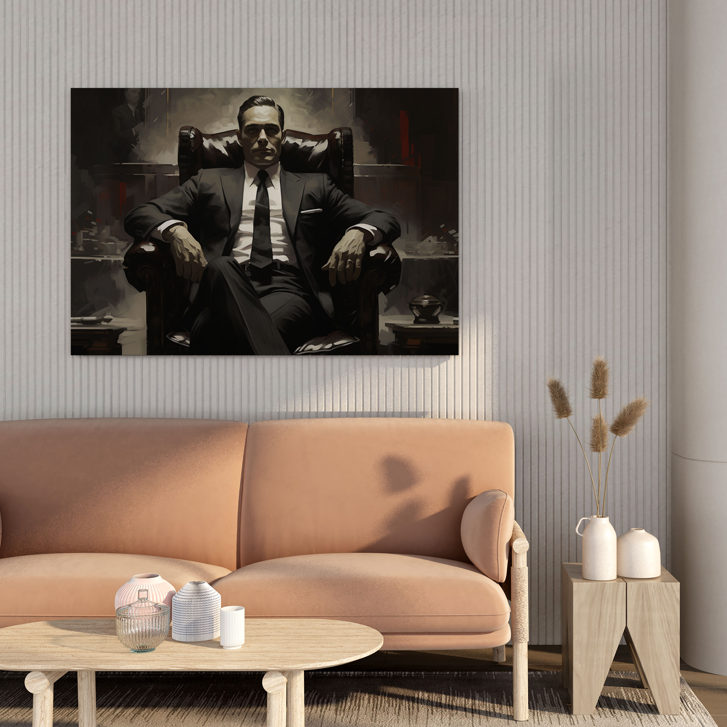 Godfather Canvas Print - Classic Black And White Mafia Boss - Godfather, Canvas Wall Art, Wall Decoration, Boss