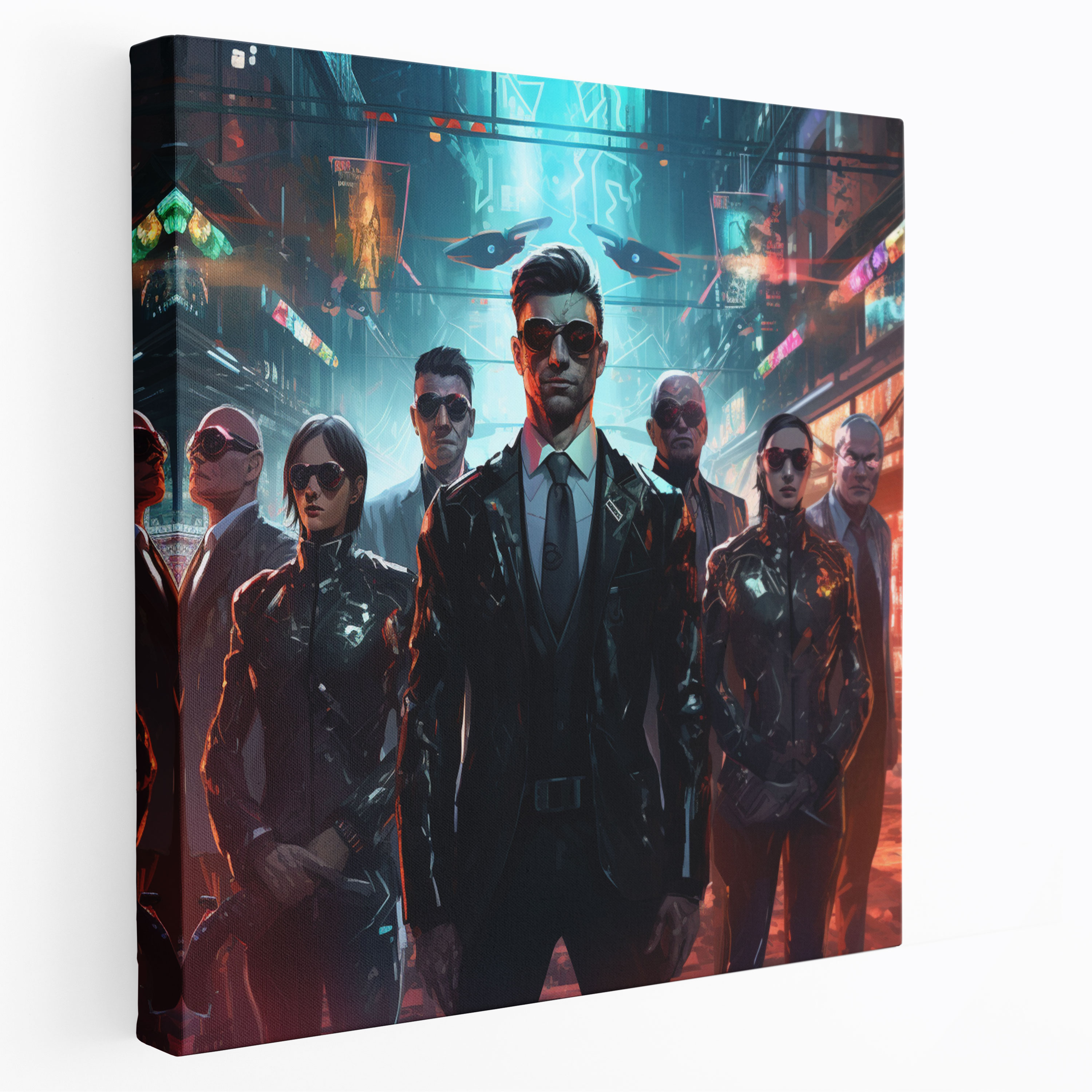 Godfather Canvas Print - Futuristic Cyberpunk Mafia Organization - Godfather, Futuristic, Canvas, Canvas Wall Art