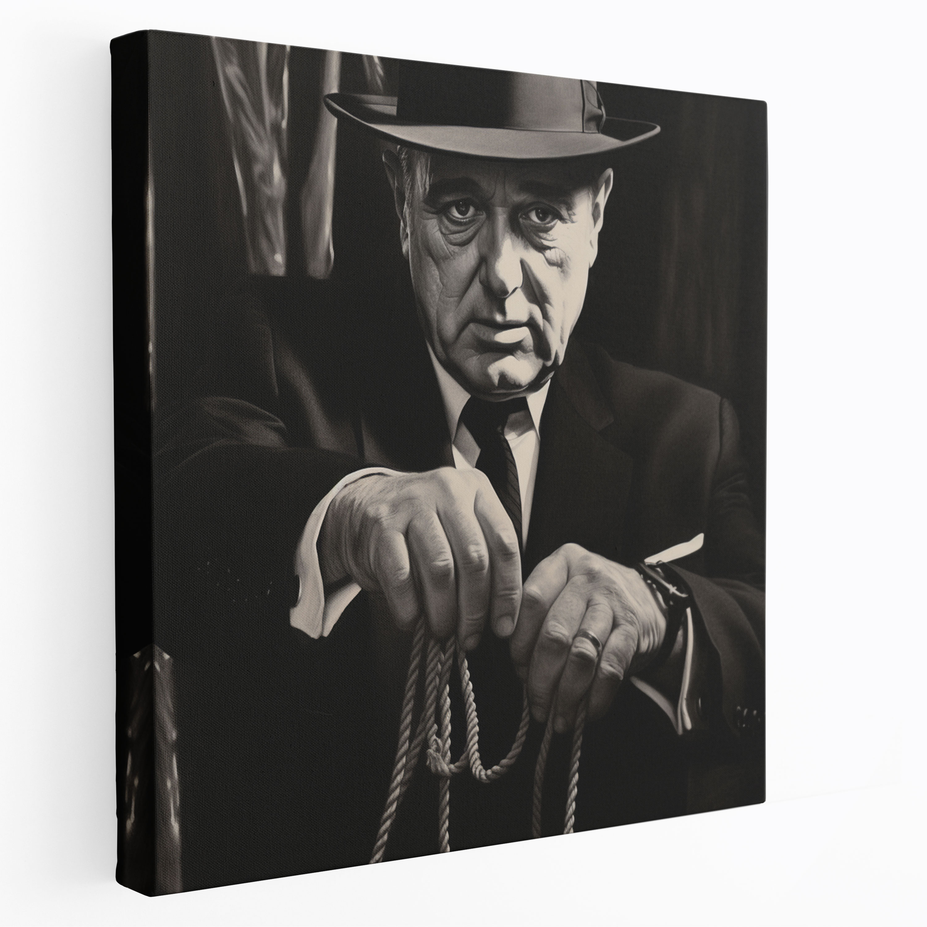 Godfather Charcoal Drawing Canvas Print - Godfather, Canvas Wall Art, Home Decoration, Wall Art