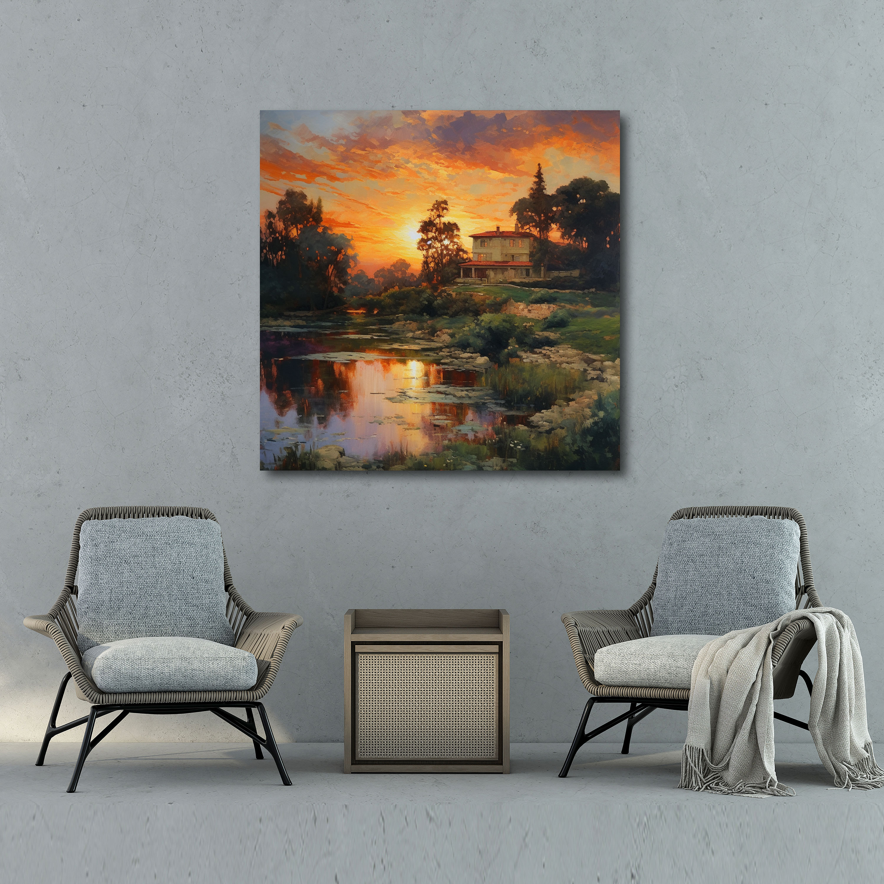 Godfather Impressionism Sunset Canvas Print - Godfather, Wall Art, Godfather, Wall Decoration