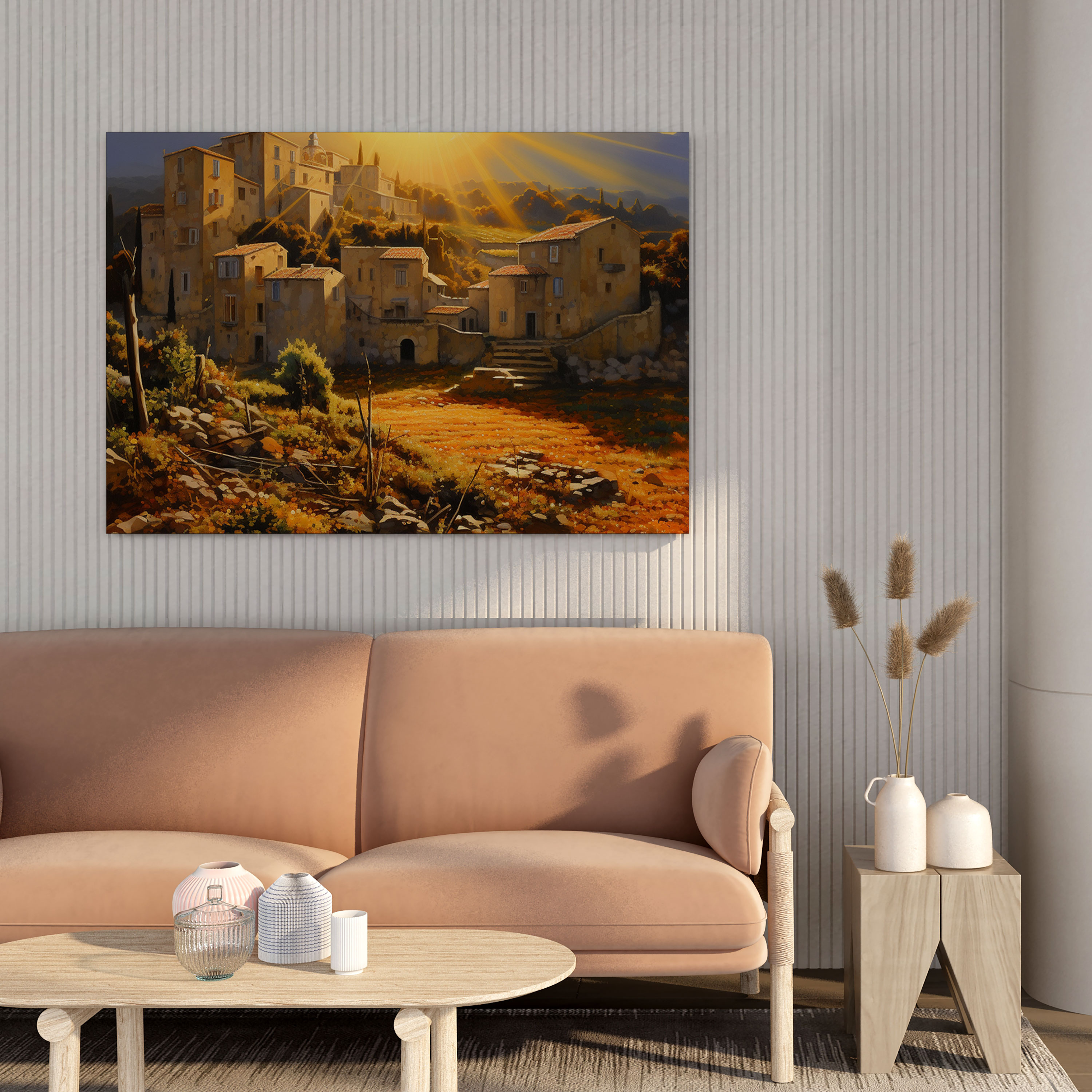 Godfather Canvas Print - Impressionist Sicilian Village - Godfather, Criminal Underworld, Canvas Wall Art, Impressionist Painting
