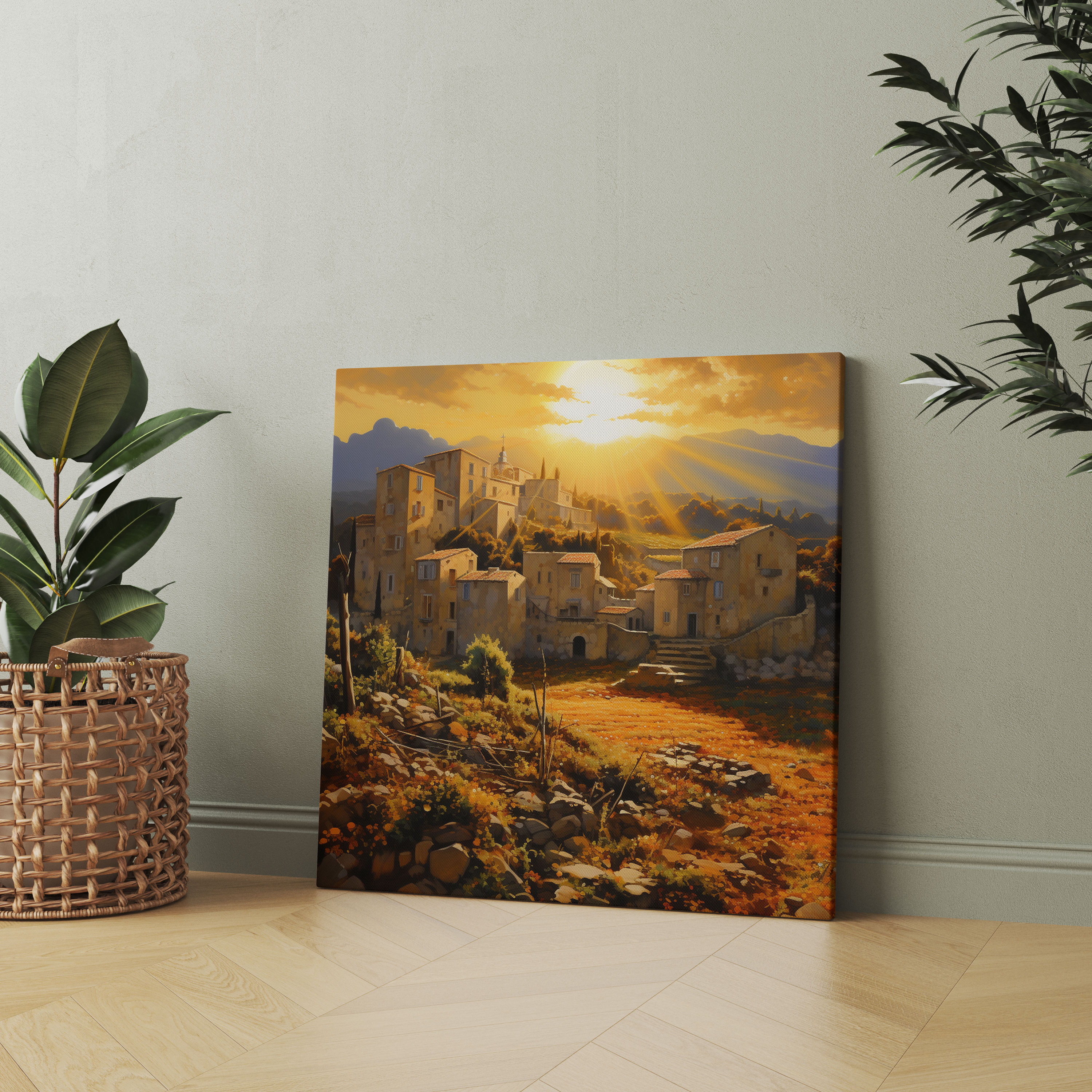 Godfather Canvas Print - Impressionist Sicilian Village - Godfather, Criminal Underworld, Canvas Wall Art, Impressionist Painting