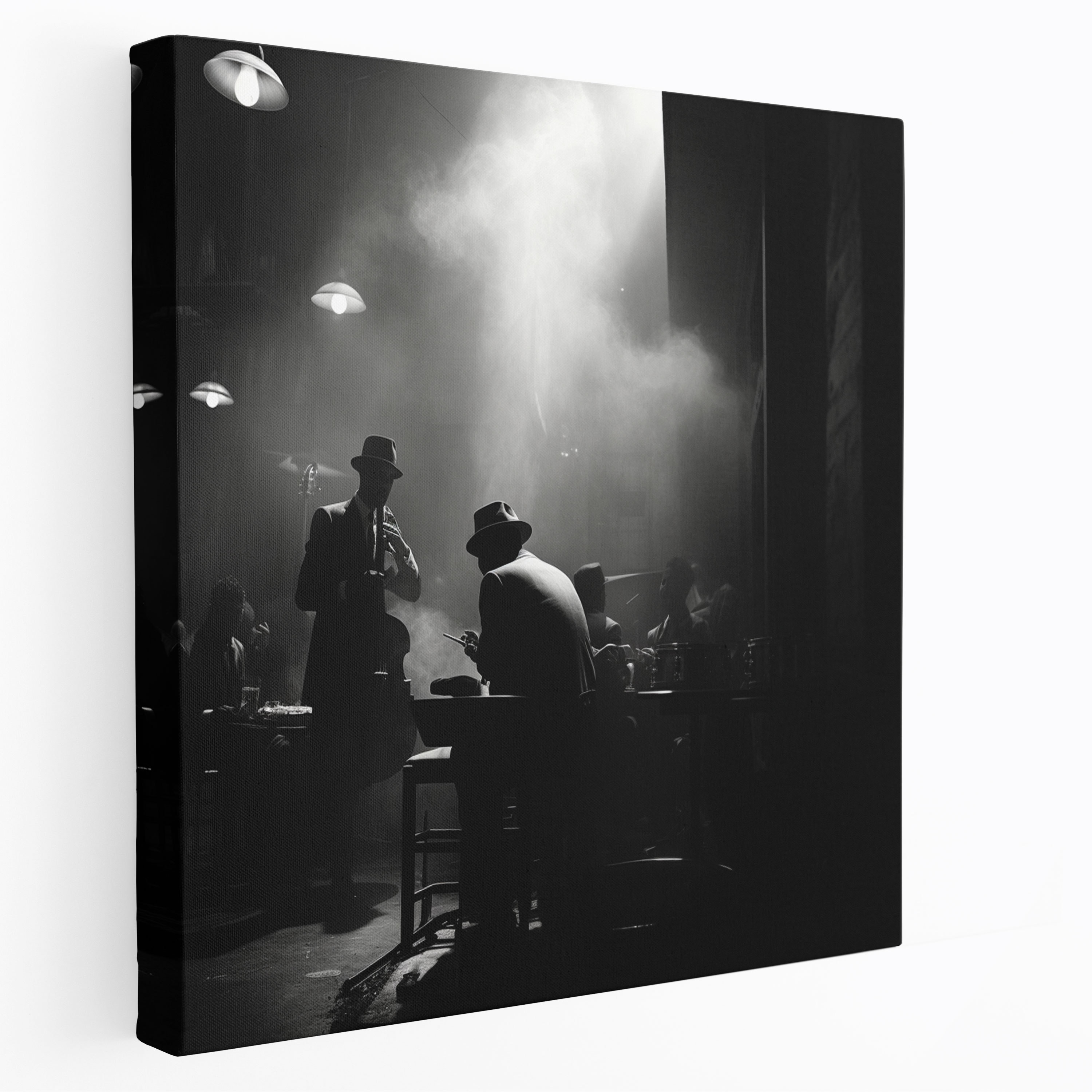 Godfather Canvas Print - Realistic Jazz Club - Godfather, Intrigue, Canvas Print, Realistic Black And White Photograph