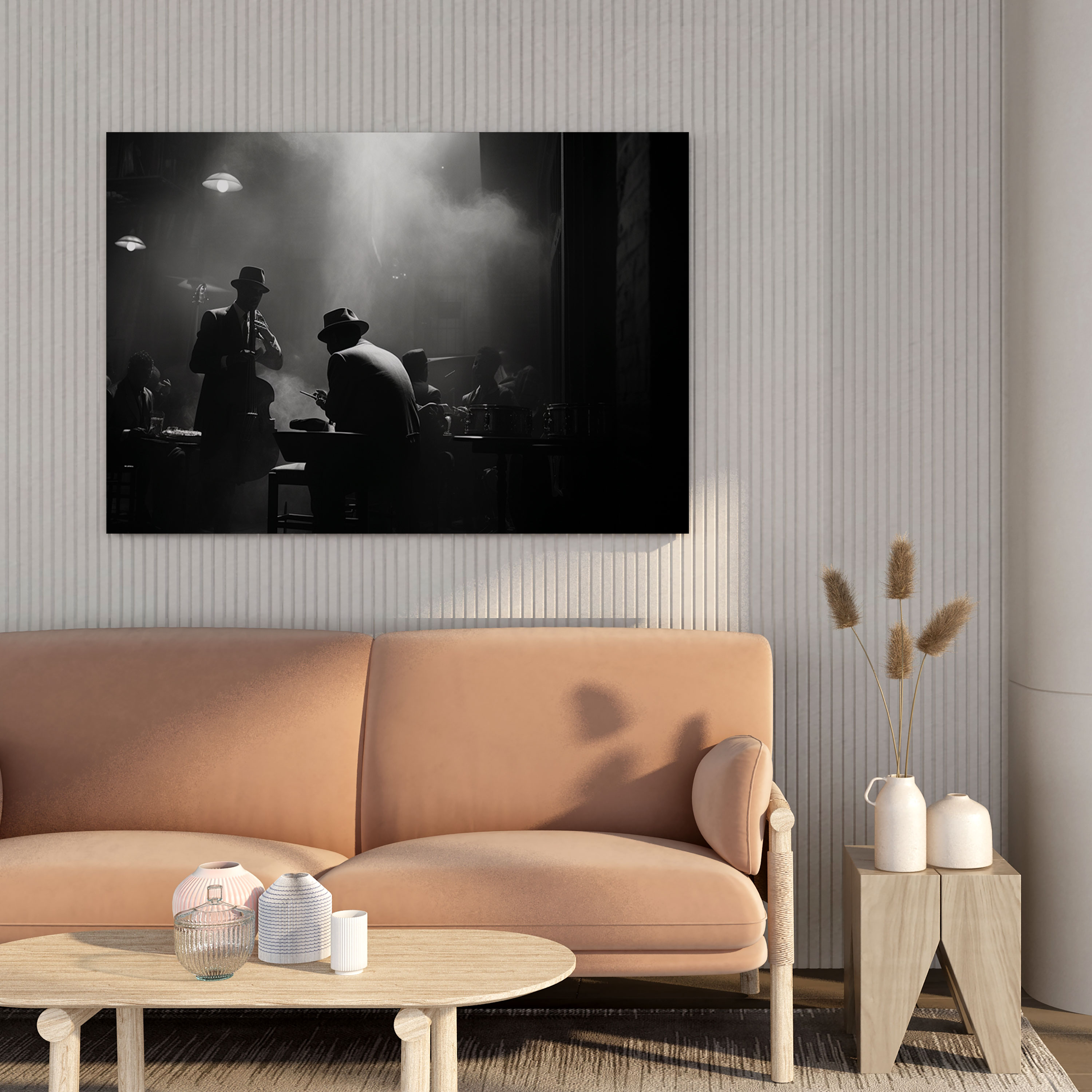 Godfather Canvas Print - Realistic Jazz Club - Godfather, Intrigue, Canvas Print, Realistic Black And White Photograph