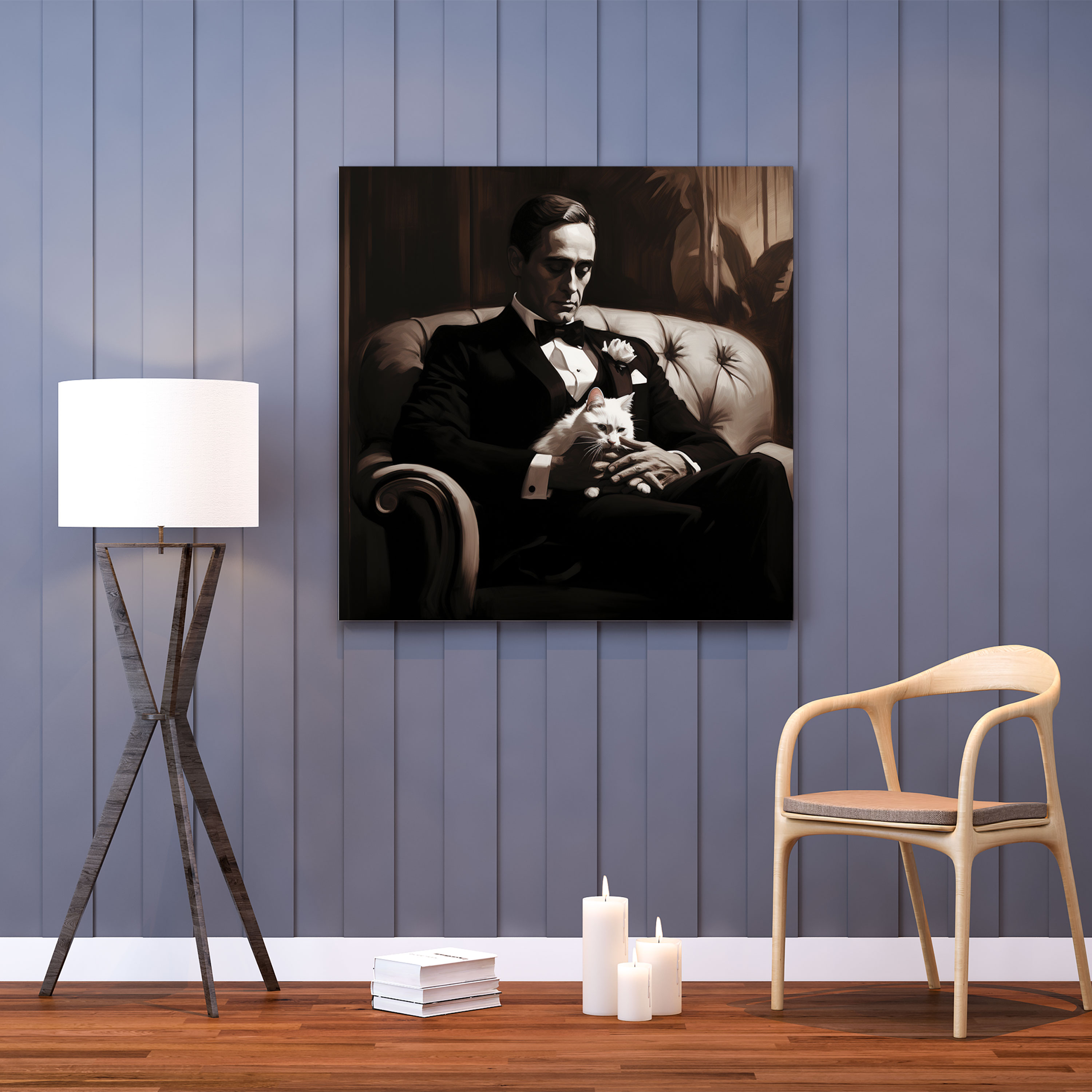 Godfather Canvas Print - Classic Black And White Illustration - Godfather, Wall Art, Canvas, Godfather