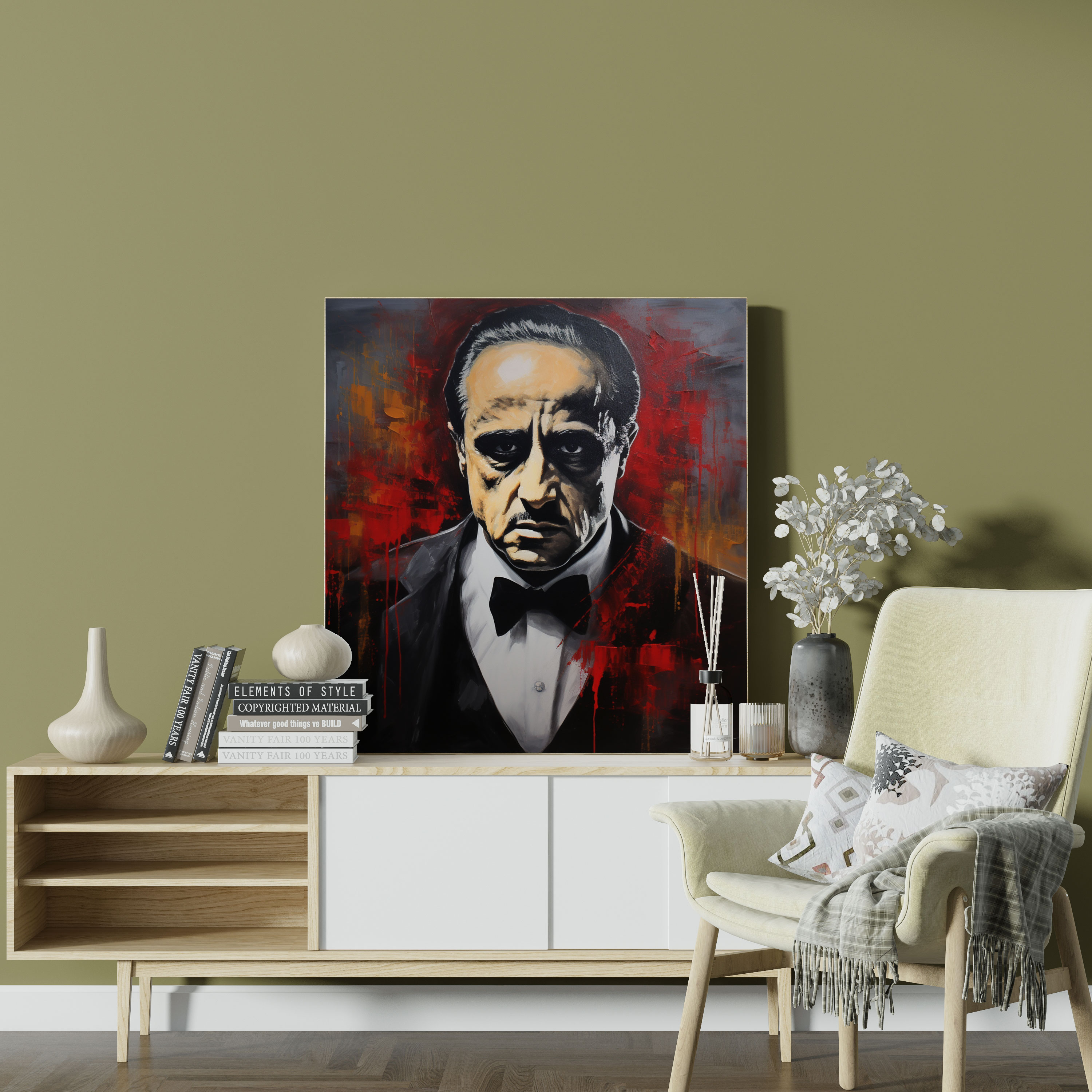 Godfather Canvas Print - Artistic Brush Strokes - Godfather, Artistic Brush Strokes, Wall Decoration, Wall Art