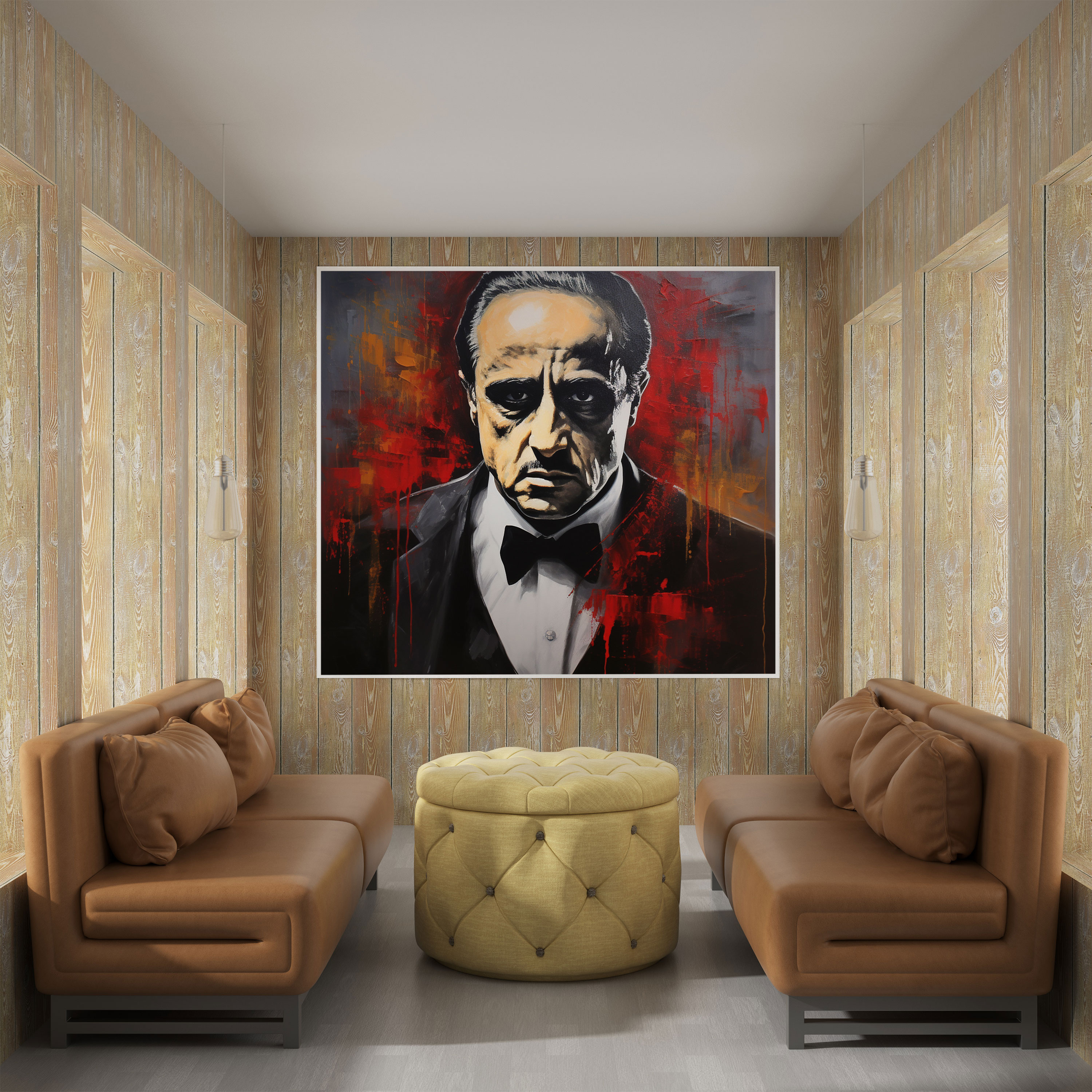 Godfather Canvas Print - Artistic Brush Strokes - Godfather, Artistic Brush Strokes, Wall Decoration, Wall Art