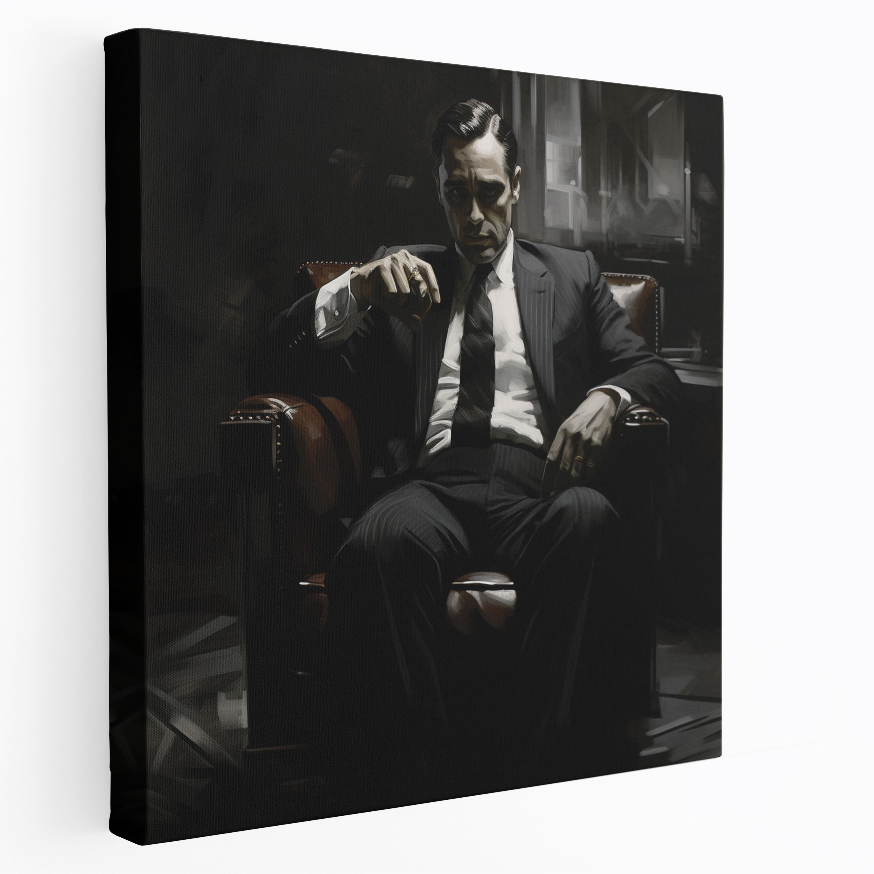 Godfather Canvas Print - Classic Black And White Painting - Godfather, Canvas Wall Art, Godfather, Canvas