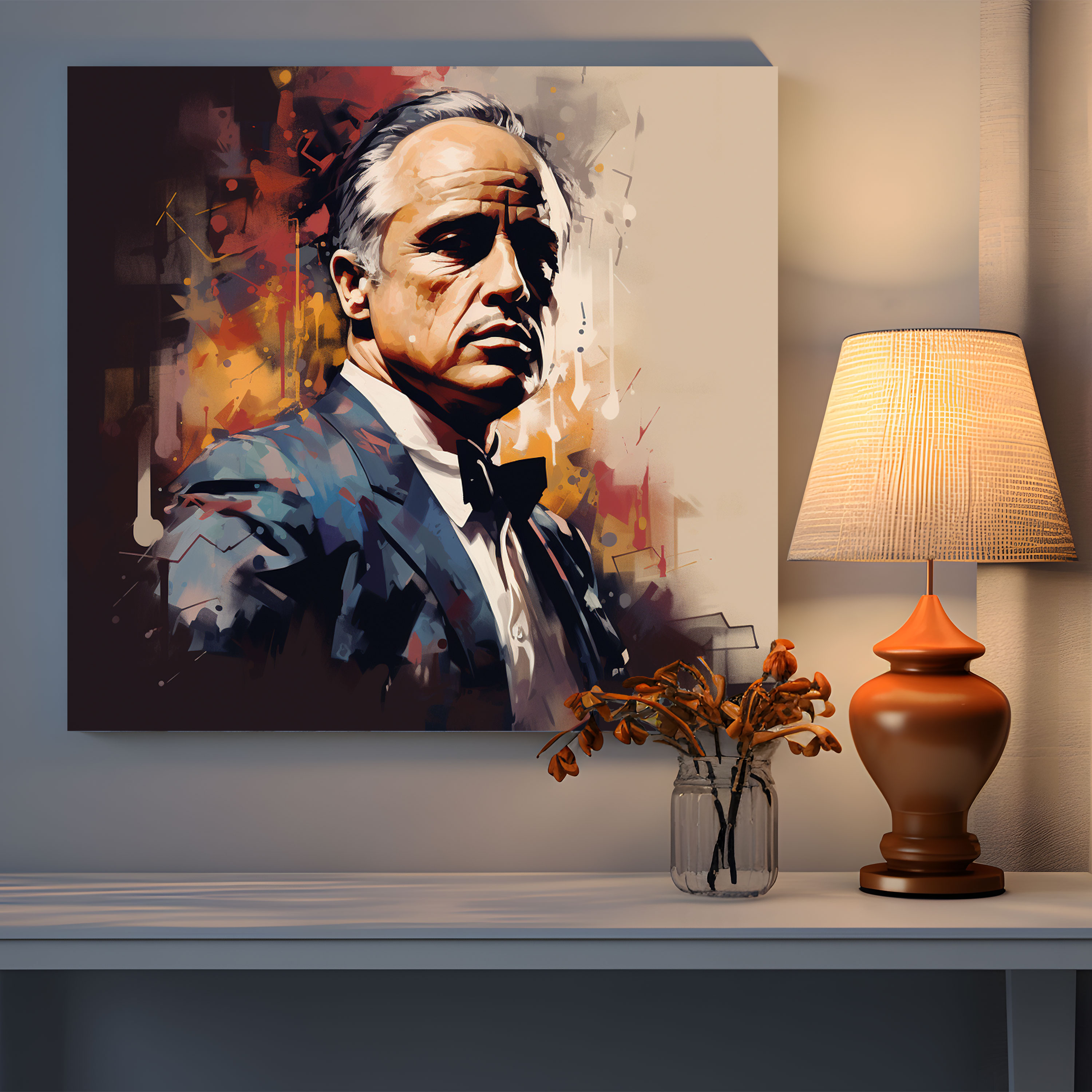 Godfather Canvas Print - Contemporary Digital Illustration - Godfather, Canvas Wall Art, Contemporary Digital Illustration, Wall Decoration