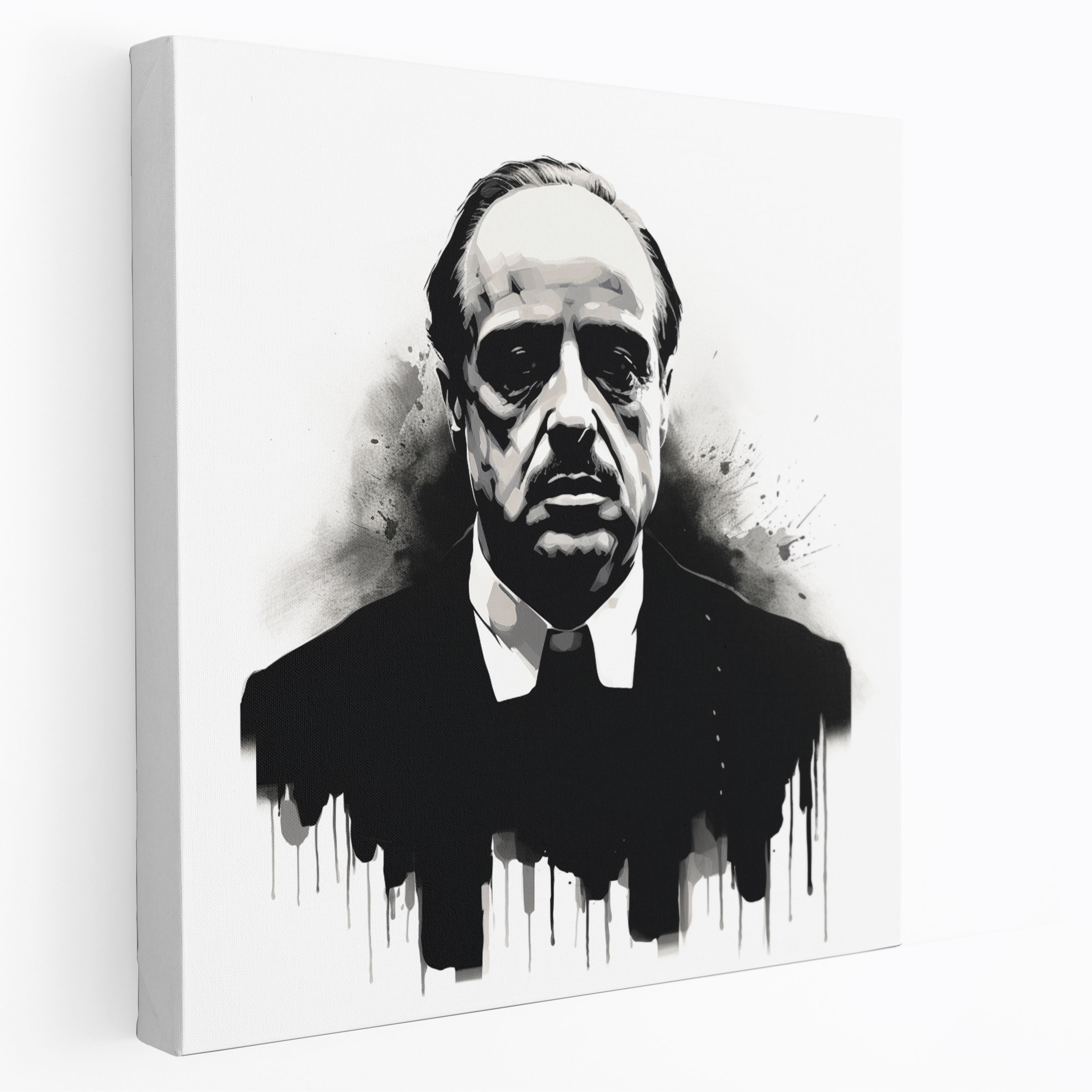 Godfather Canvas Print - Minimalist Black And White Sketch - Godfather, Canvas Print, Canvas, Canvas Wall Art