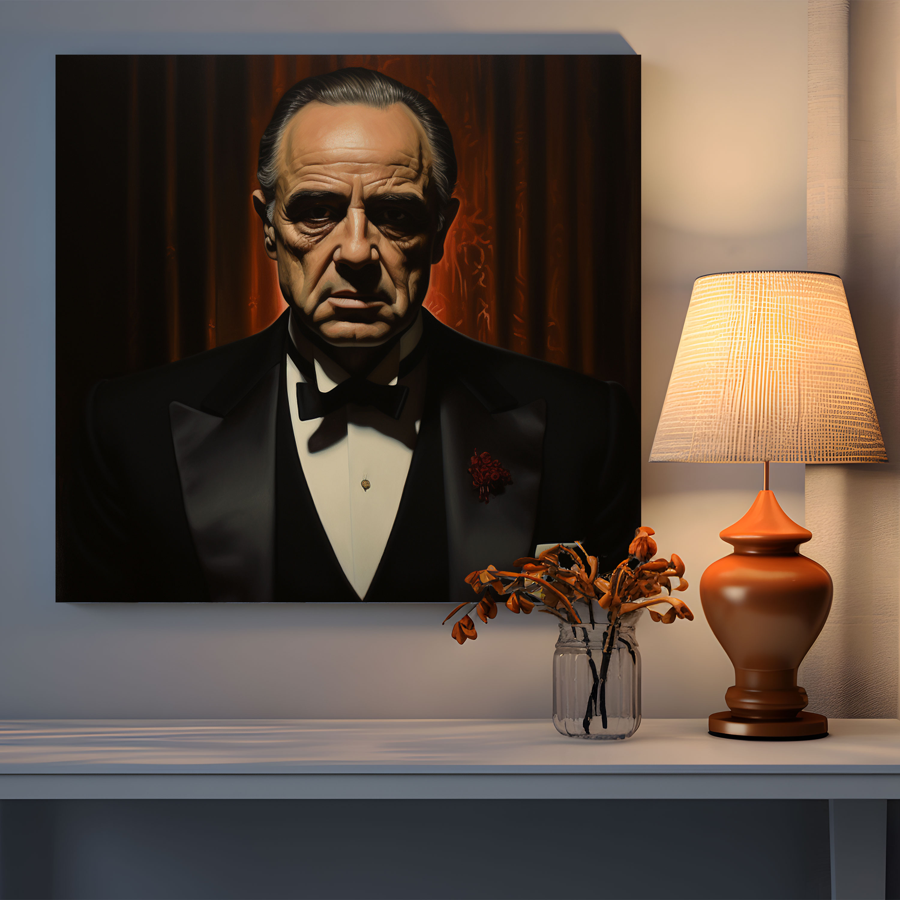 Godfather Canvas Print - Photorealistic Portrait - Godfather, Photorealistic Portrait, Home Decoration, Sophisticated Decor